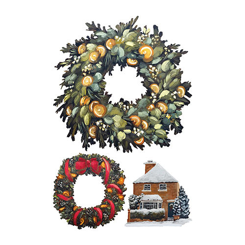 Texas In-Laws IOD A Cotswold Christimas Decor Transfer (pad of 8 12"x16" sheets) by Iron Orchid Designs