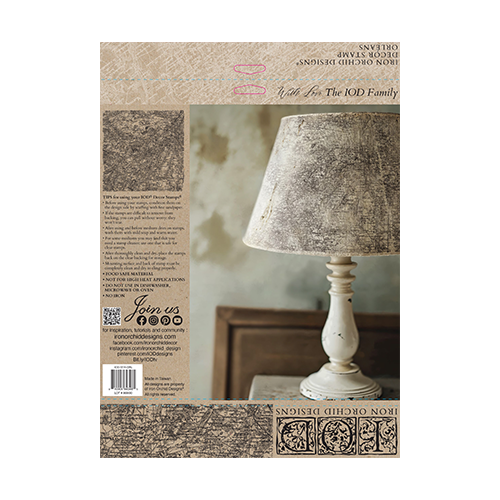 Texas In-Laws IOD Orléans Decor Stamp (1 Sheet Set) 12"x12" by Iron Orchid Designs