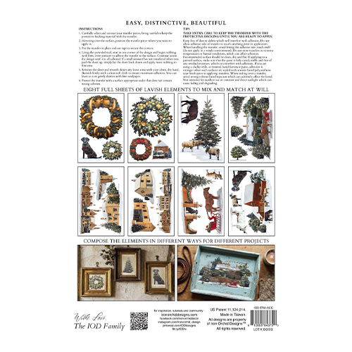 Texas In-Laws IOD A Cotswold Christimas Decor Transfer (pad of 8 12"x16" sheets) by Iron Orchid Designs