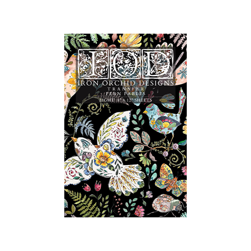 Texas In-Laws IOD Fern Fables Decor Transfer (pad of 8 8"x12" sheets) by Iron Orchid Designs