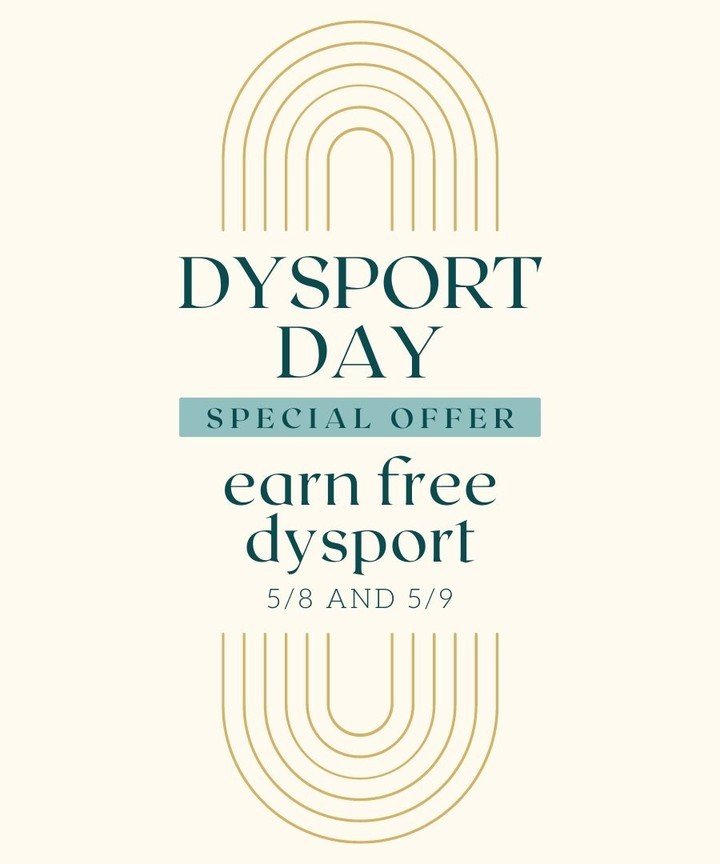 DYSPORT DAY SPECIAL🧡 
Spend $225 treating any area with Dysport, and receive a second treatment area free!*

Special runs this coming Wednesday, 5/8, and Thursday, 5/9✨ 

Call us at (530)559-8558 or text (530)507-7447 to book your appointment today!