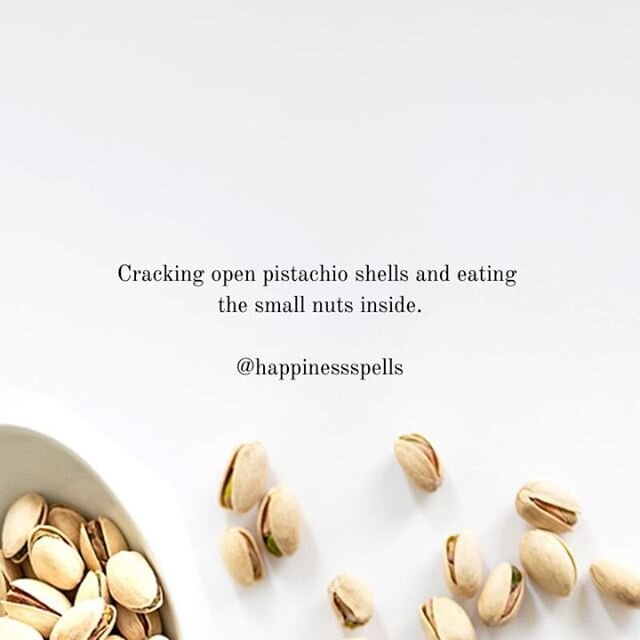 Discover this spell in Episode 139: Your Hand on My Shoulder Makes the World All Right. 🌰🥜✨ [This image shows pistachios with the words &ldquo;Cracking open pistachio shells and eating the small nuts inside.&rdquo; written above.]⁣
.⁣
.⁣
.⁣
.⁣
.⁣
#