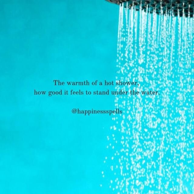 Discover this spell in Episode 71: A Few Hidden Gems of Delight. ✨💎✨ [This image shows splashing water from shower with the words &ldquo;The warmth of a hot shower, how good it feels to stand under the water.&rdquo; written above.]⁣
.⁣
.⁣
.⁣
.⁣
.⁣
#