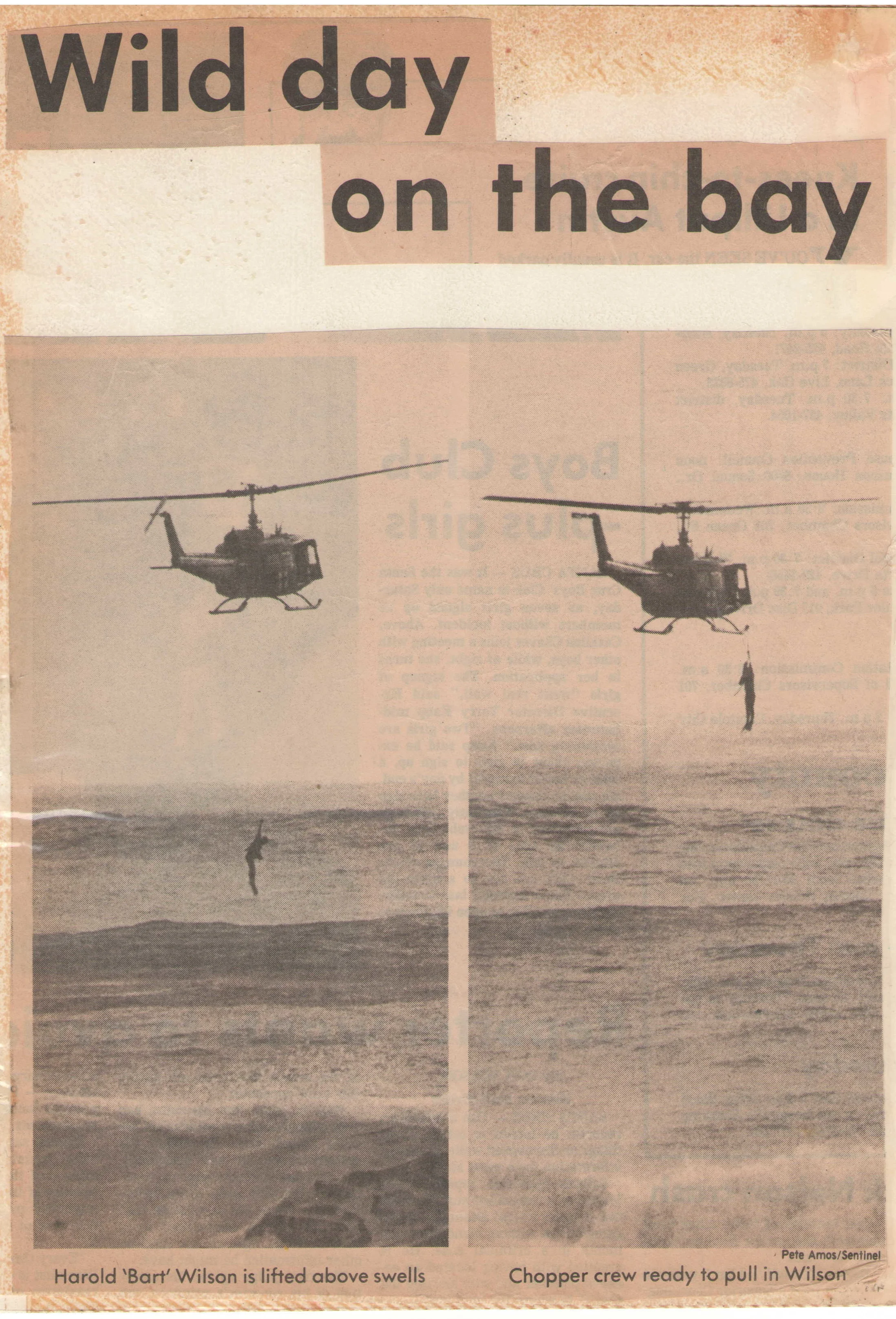 Bart Wilcox Rescued by a Vietnam War-Era Huey 2/1/84
