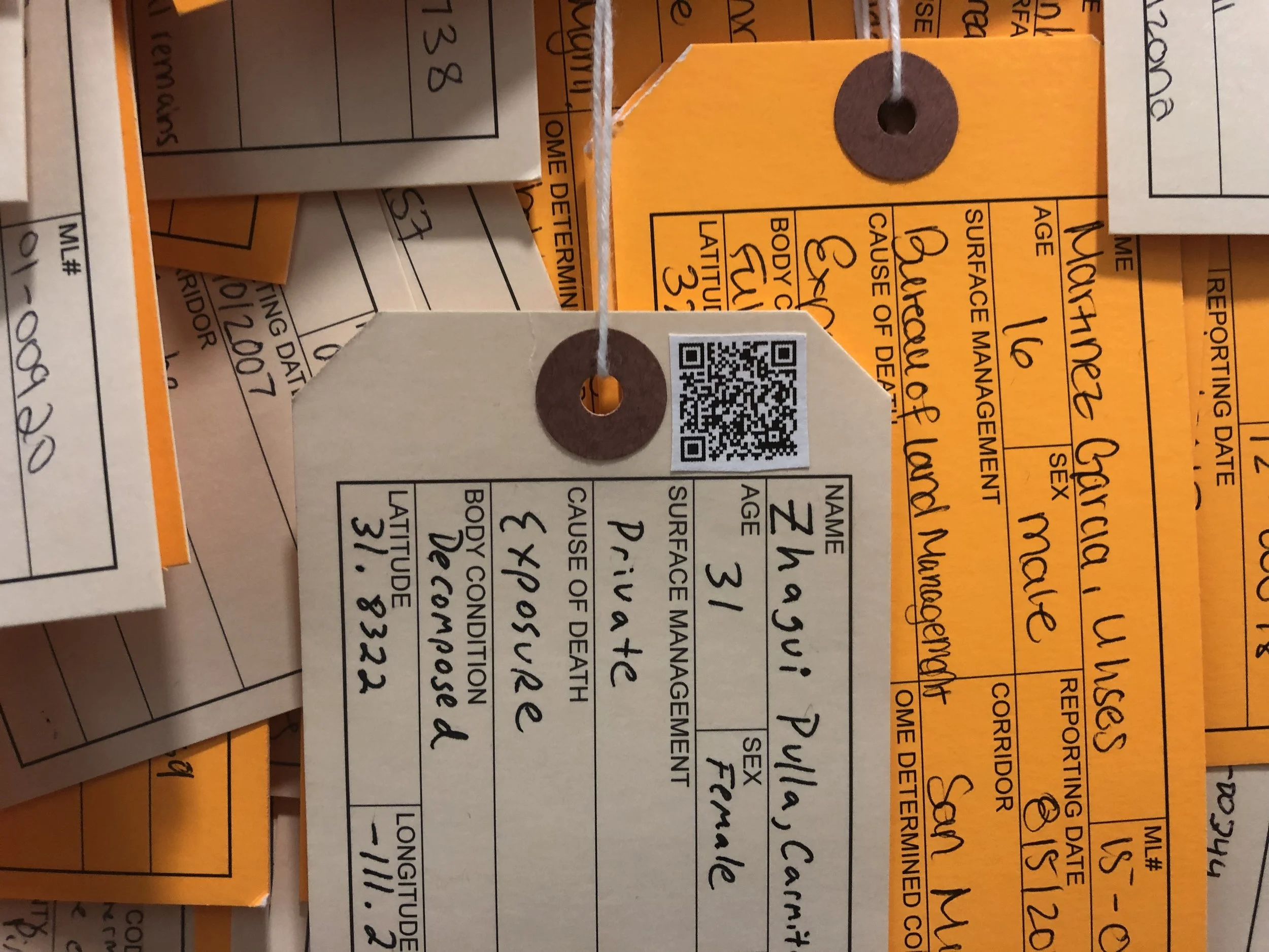 Figure 3. Detail of Toe Tag Wall and AR component (University of Michigan)