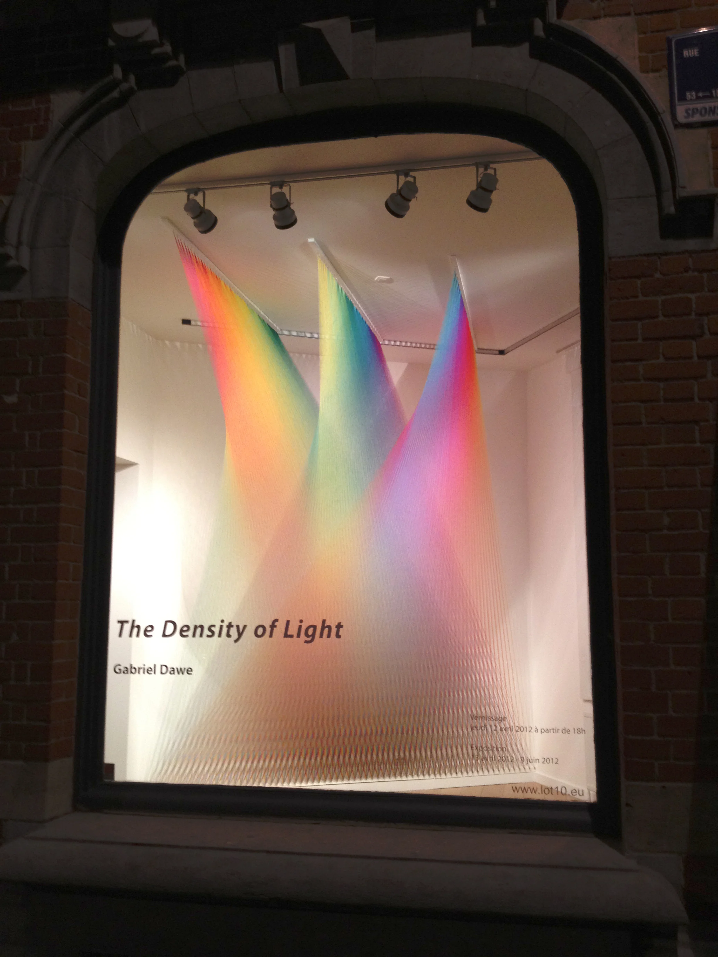  Plexus no. 13 + site specific installation at Galerie Lot 10 + Thread, painted wood and hooks + 9' x 7' x 12' + 2012 