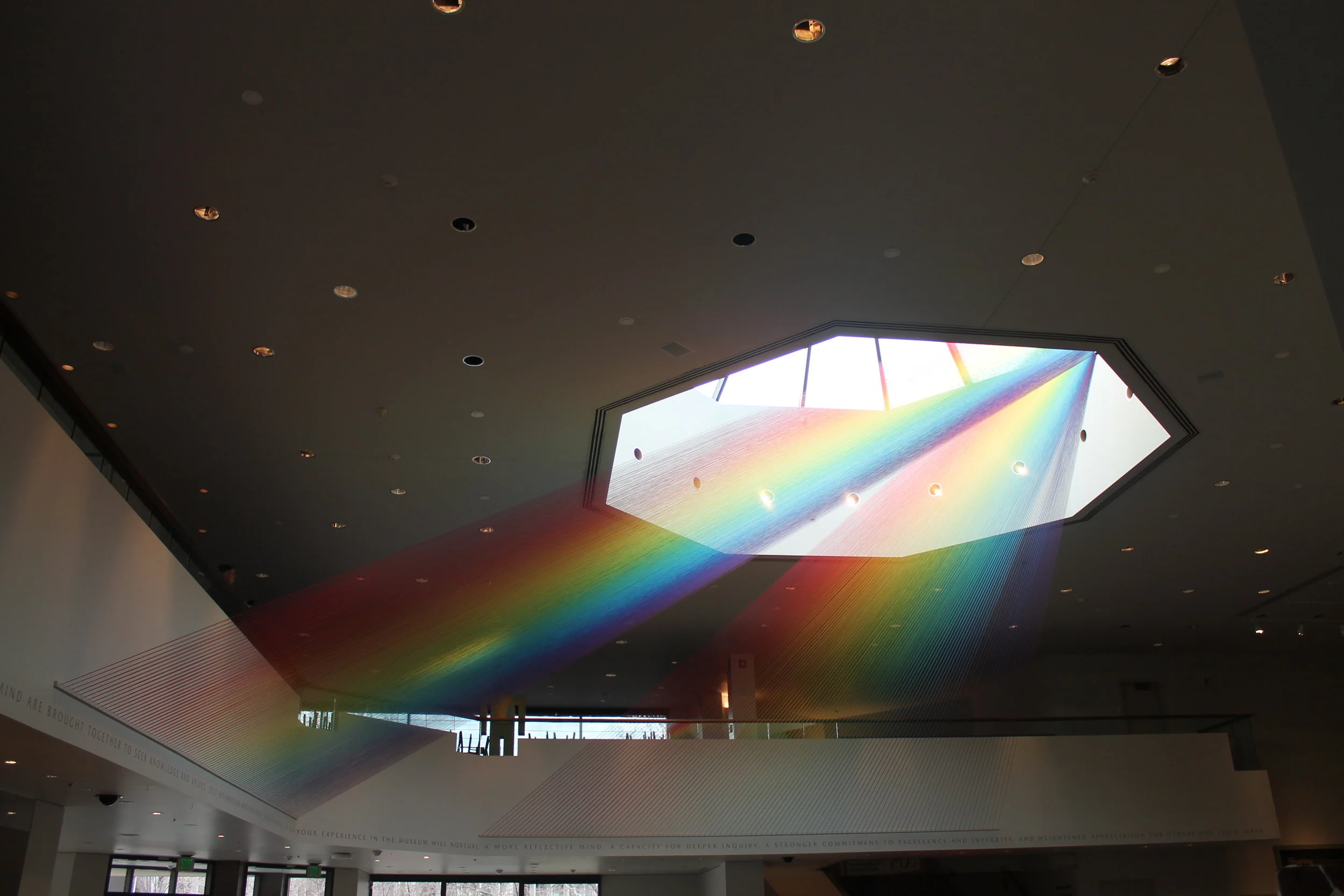  Plexus no. 29 + site specific installation at BYU Museum of Art + Thread, painted wood and hooks + 20' x 35' x 35' + 2014 