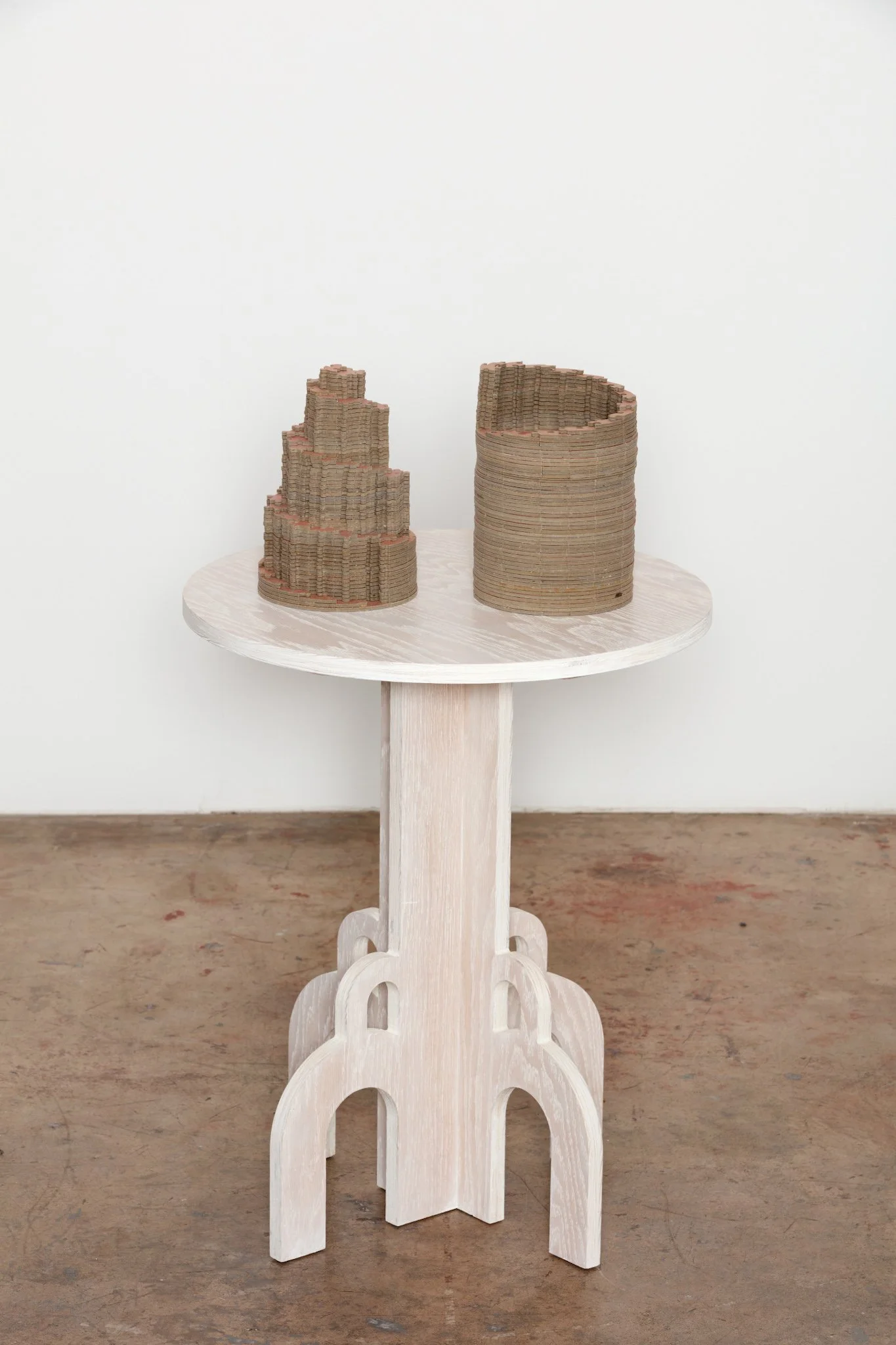  Monument to Futility, Study no. 1, and Downward Spiral no. 1, 2022, Found jigsaw puzzles 