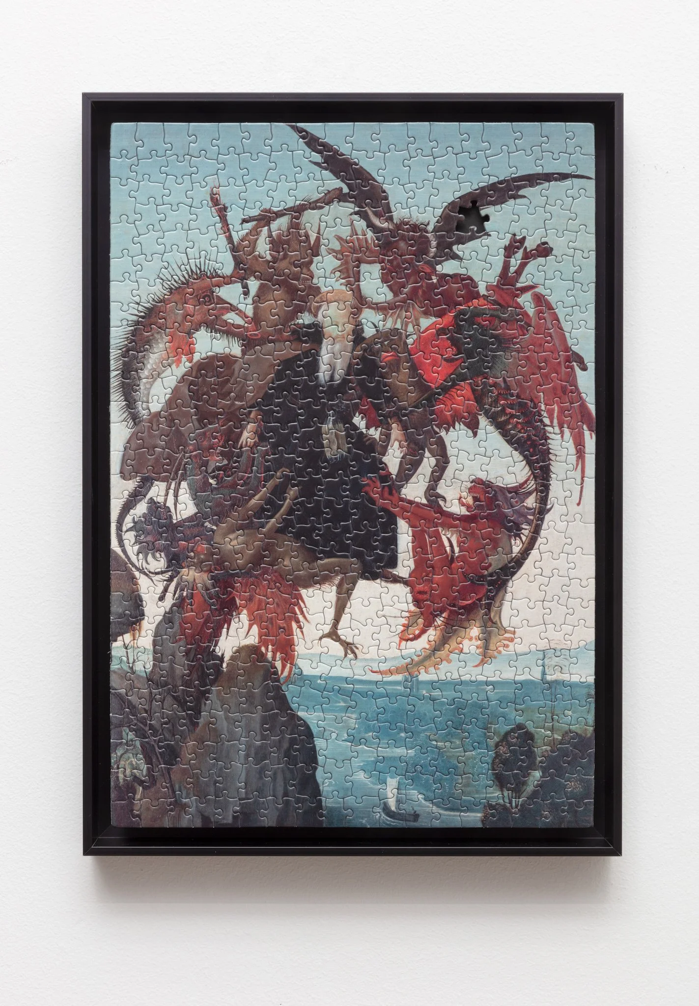  Incomplete Series no. 14 (Michaelangelo), 2022, Found jigsaw puzzle 