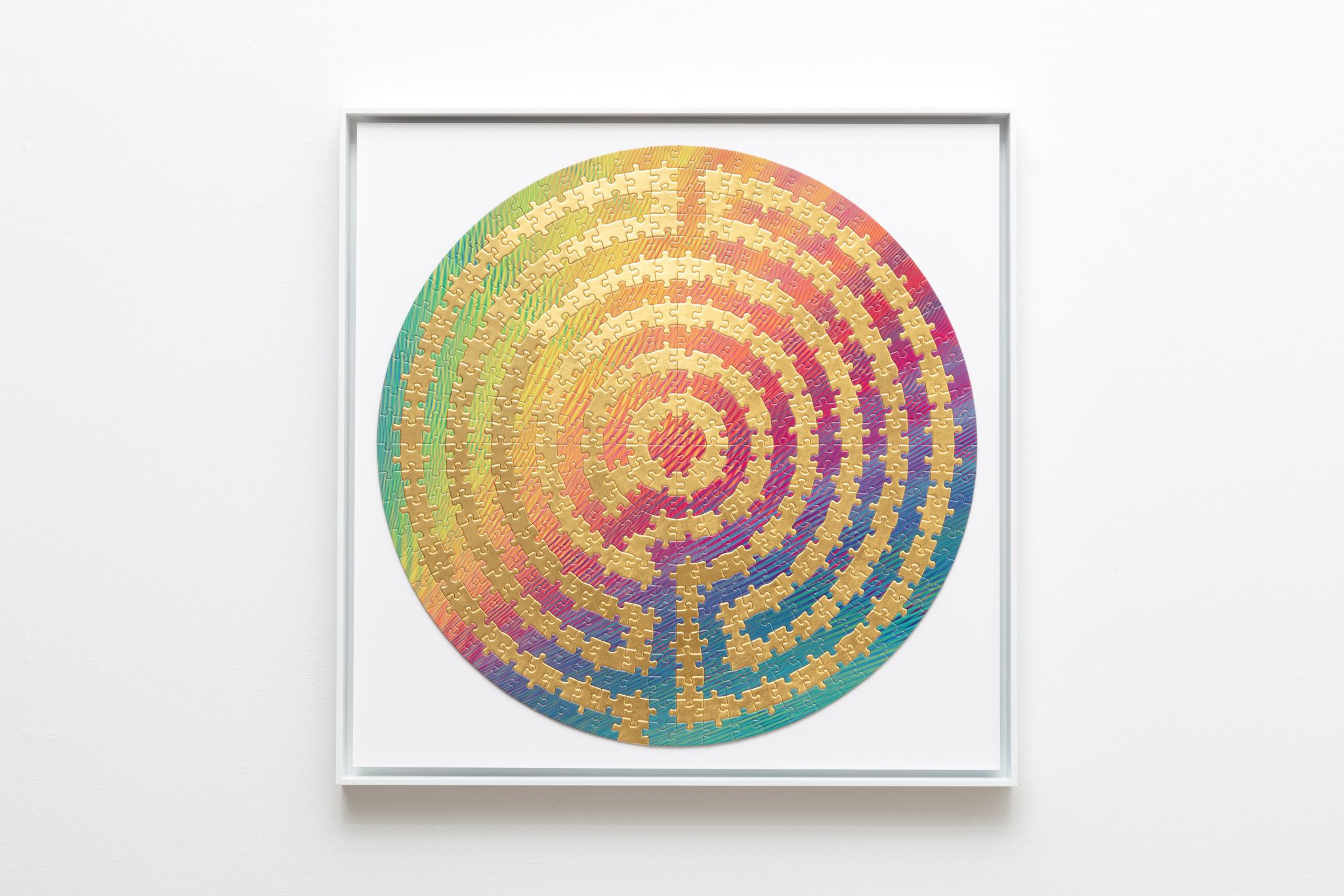  Golden Path no. 9, edition of 3 + 2 artist proofs, 2022, Gold leaf on jigsaw puzzle&nbsp; 