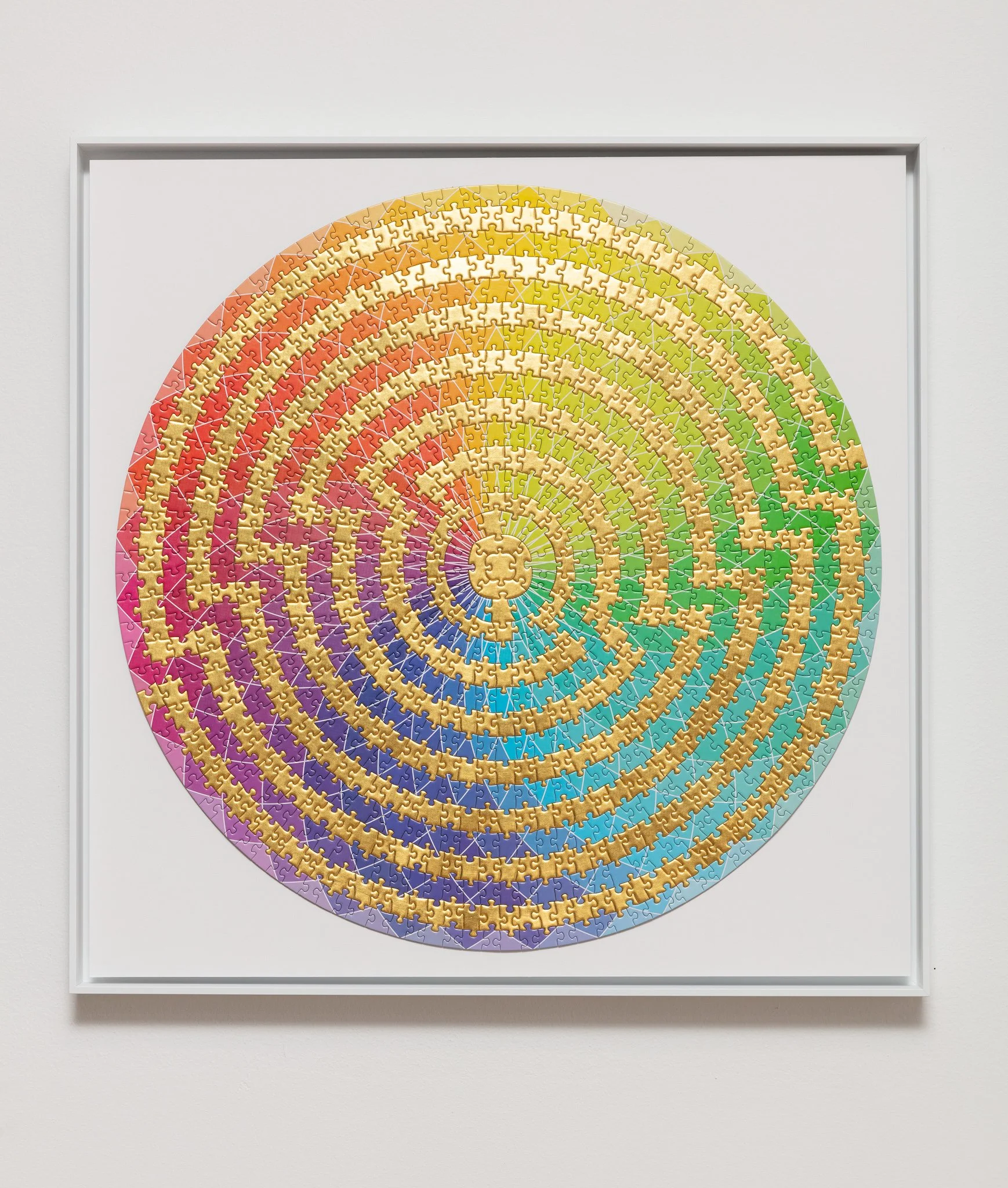  Golden Path no. 5, 2022, Gold leaf on jigsaw puzzle&nbsp; 