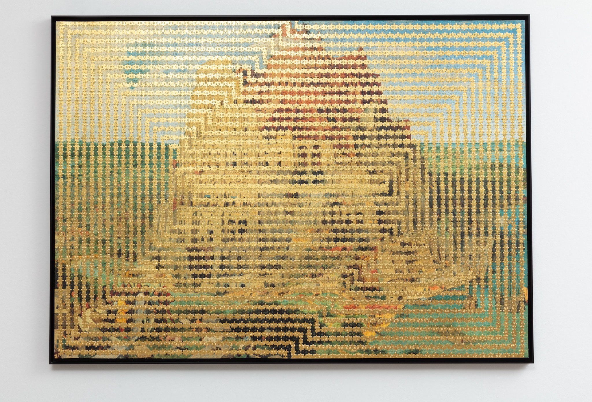  Golden Path no. 10, 2022, Gold leaf on jigsaw puzzle&nbsp; 