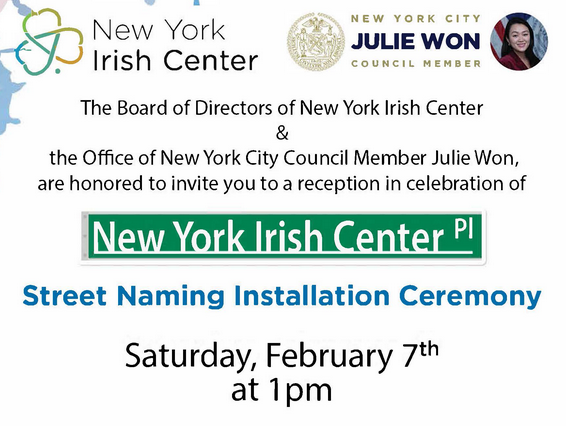 New York Irish Center Street Naming