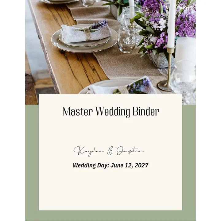 Master Wedding Checklist/Printable Binder