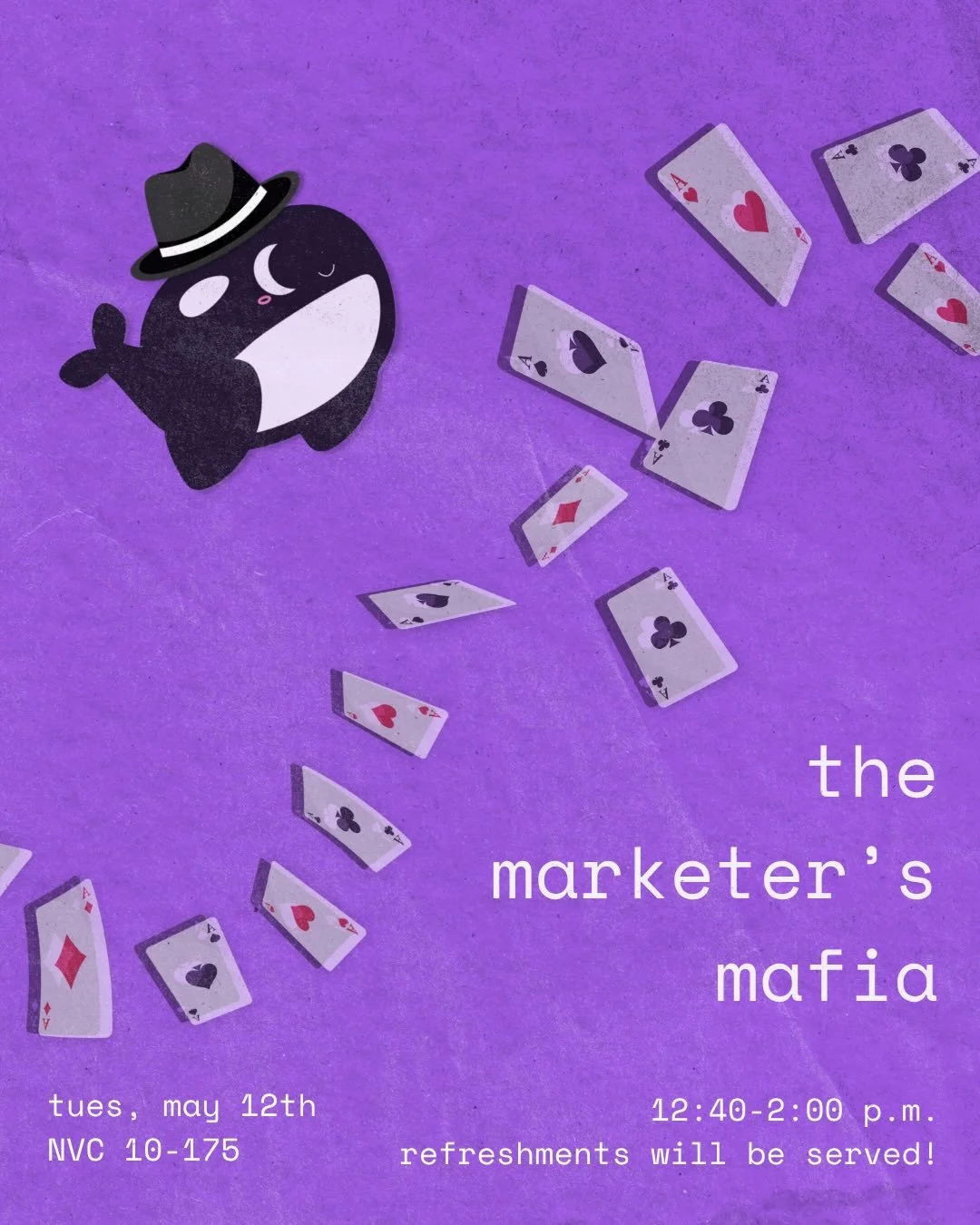 Something fishy is going on in MOB... Join us
for Marketer&rsquo;s Mafia, can you bluff your way to victory or will you get caught? Don&rsquo;t let your competition read you 🤫

Marketers of Baruch I Spring 26
Follow us on Instagram &amp; TikTok @bar