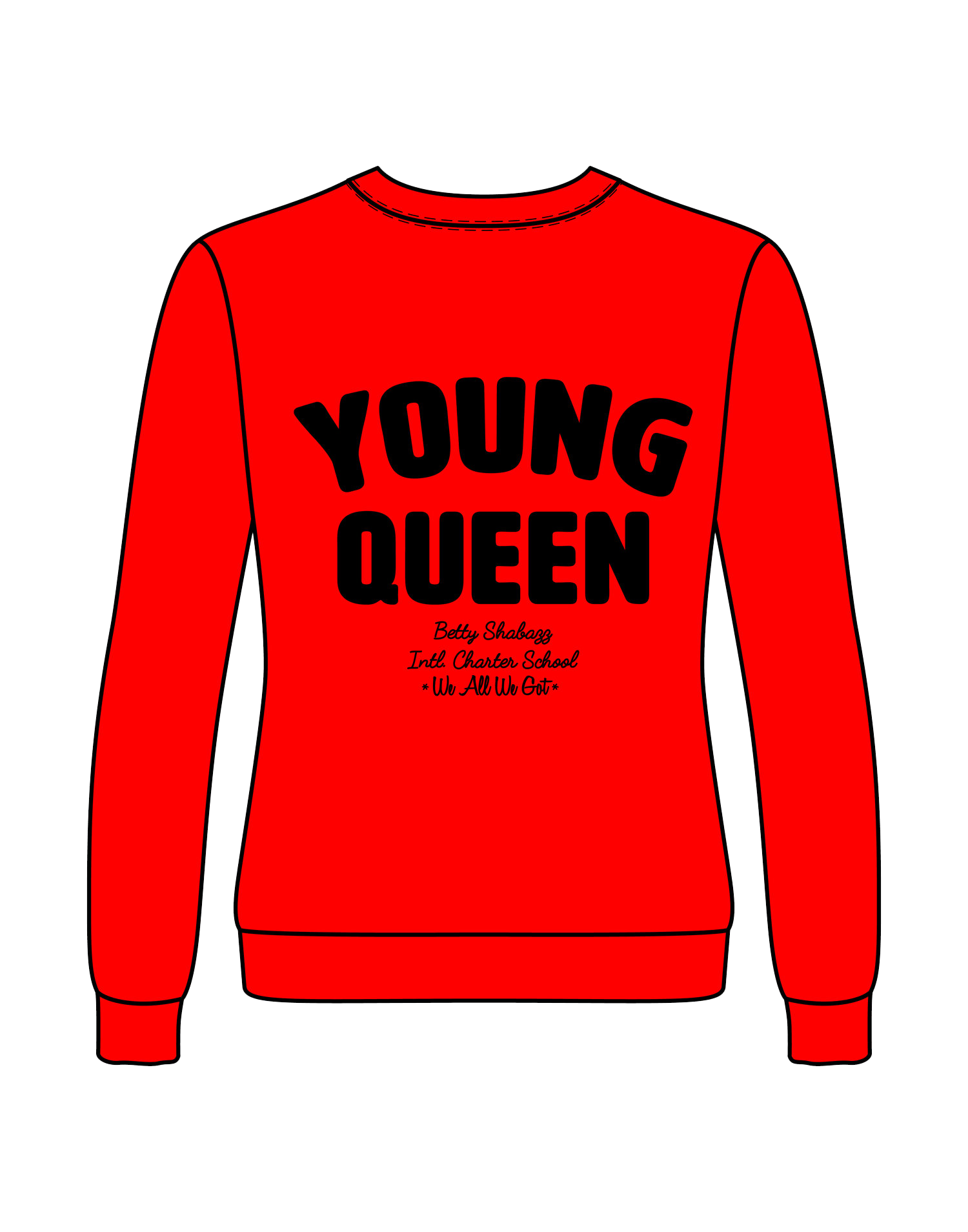 YOUNG QUEEN CREWNECK SWEATER (L/S)
