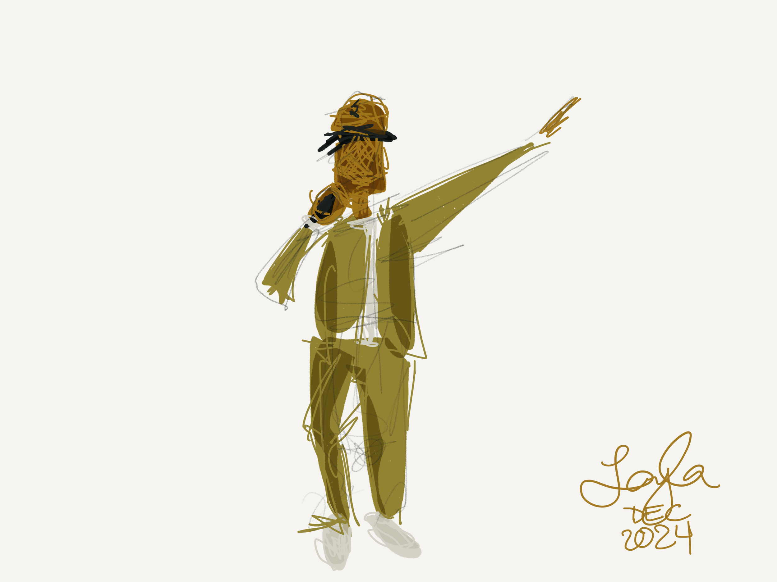 Poet, jumpsuit (Live Sketch)