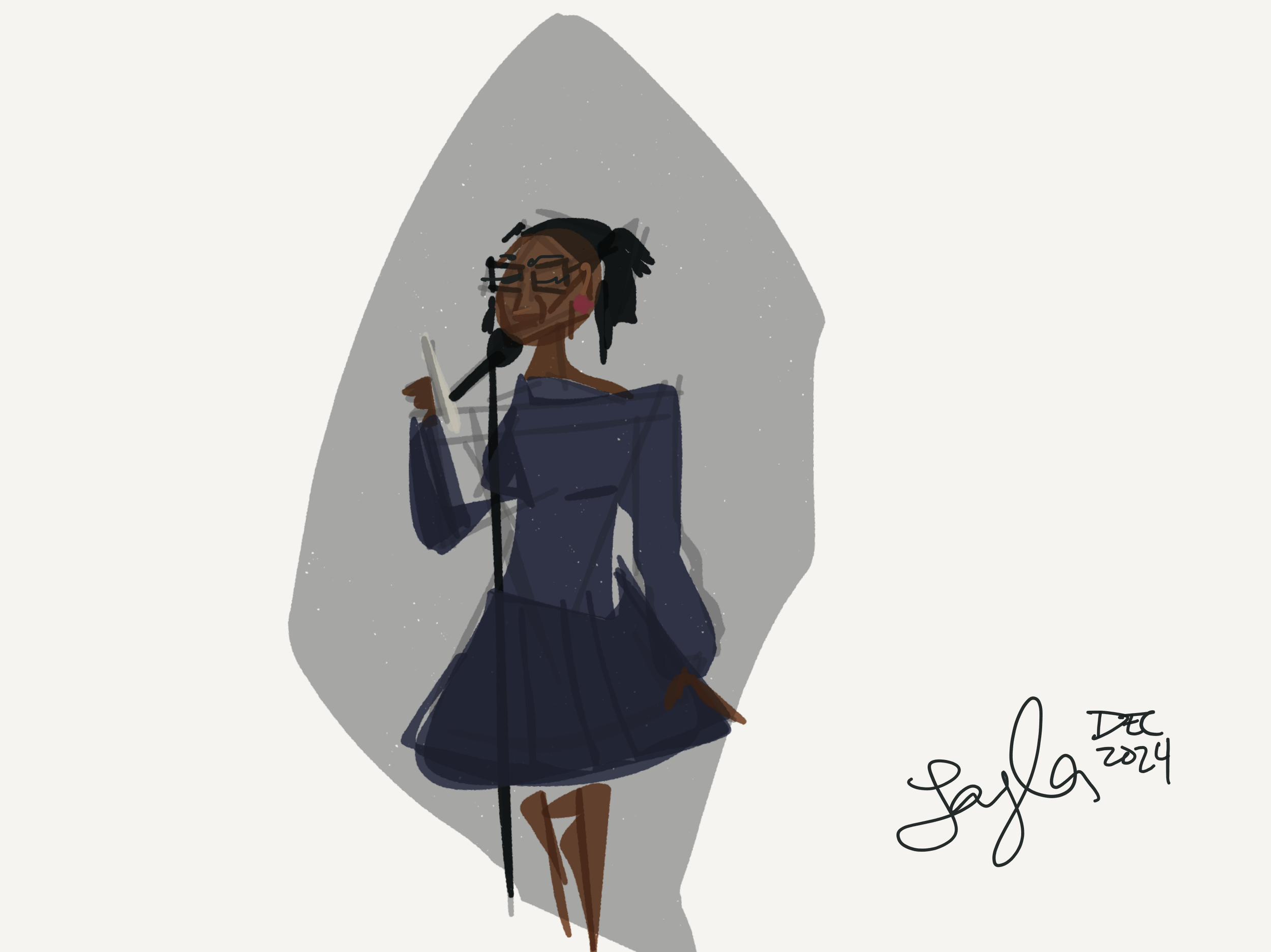 Poet, glasses (Live Sketch)