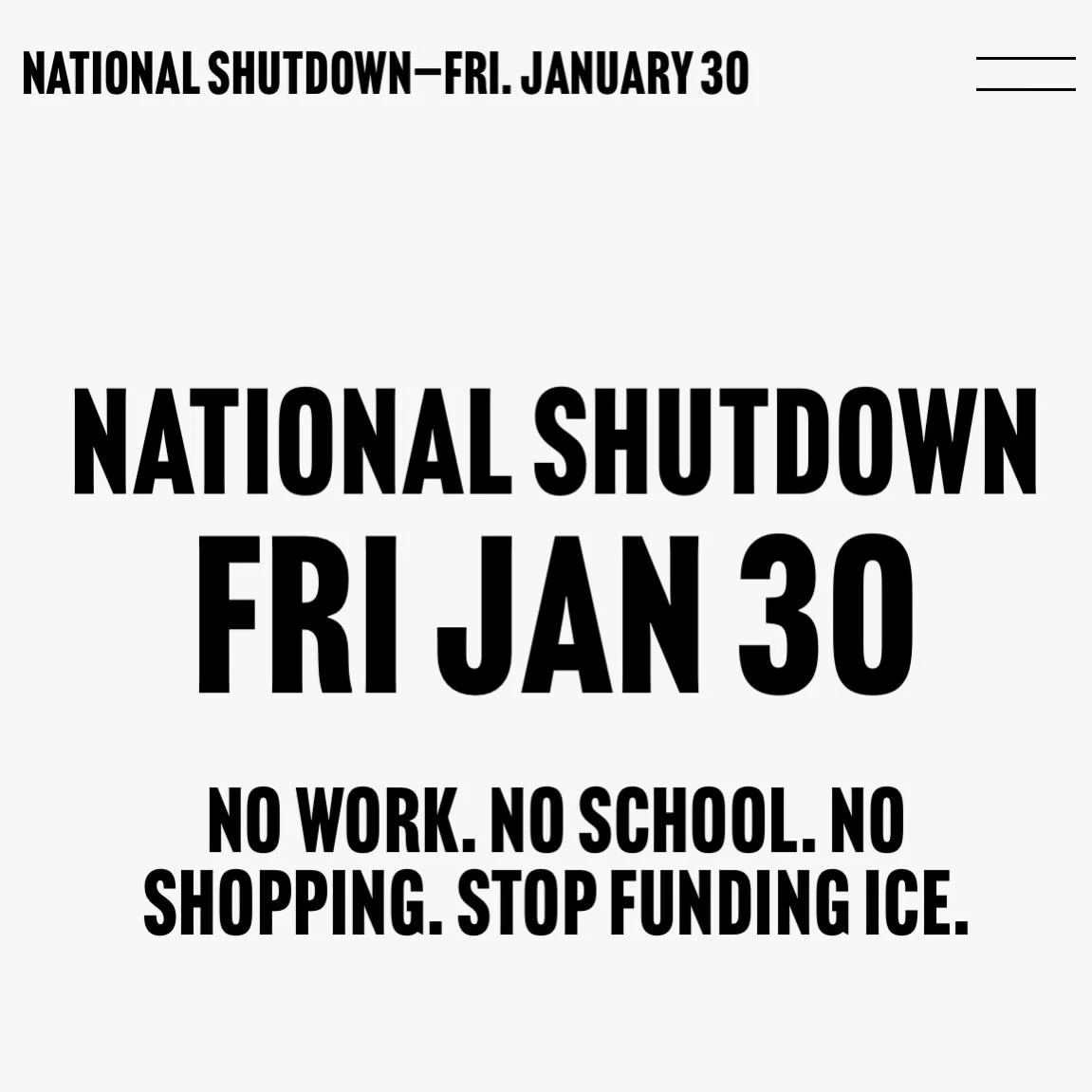 we will be OPEN to support strikers and protestors with a meeting place, bathrooms, and a place to charge devices as well as serving our normal menu of coffee and food. we will donate a portion of our sales to the Immigrant Rapid Response Fund run by