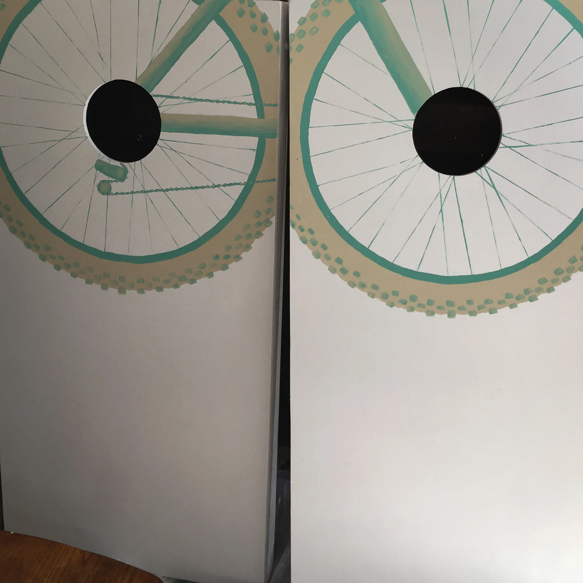 Mountain Bike Cornhole Set - White