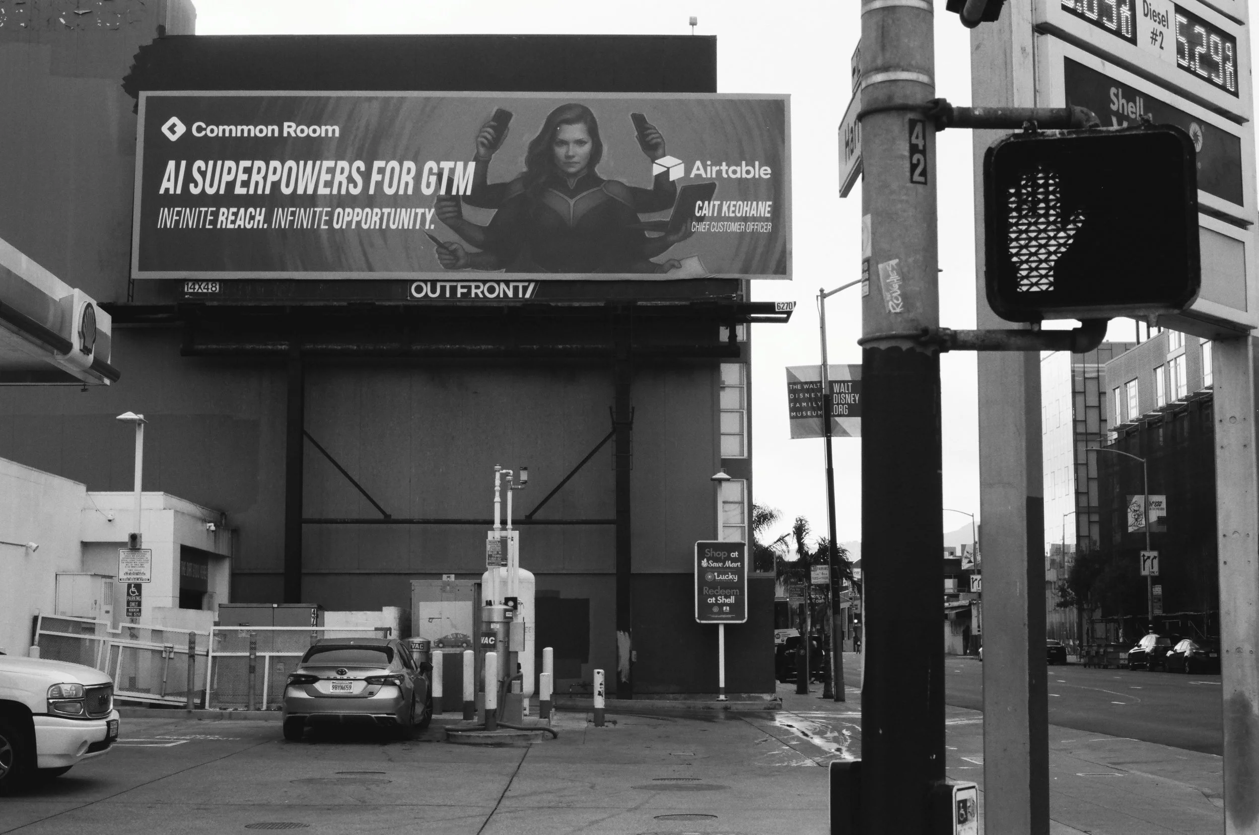 Shot at Harrison and 8th St in SoMa, using Kodak T-MAX 100. November 2025