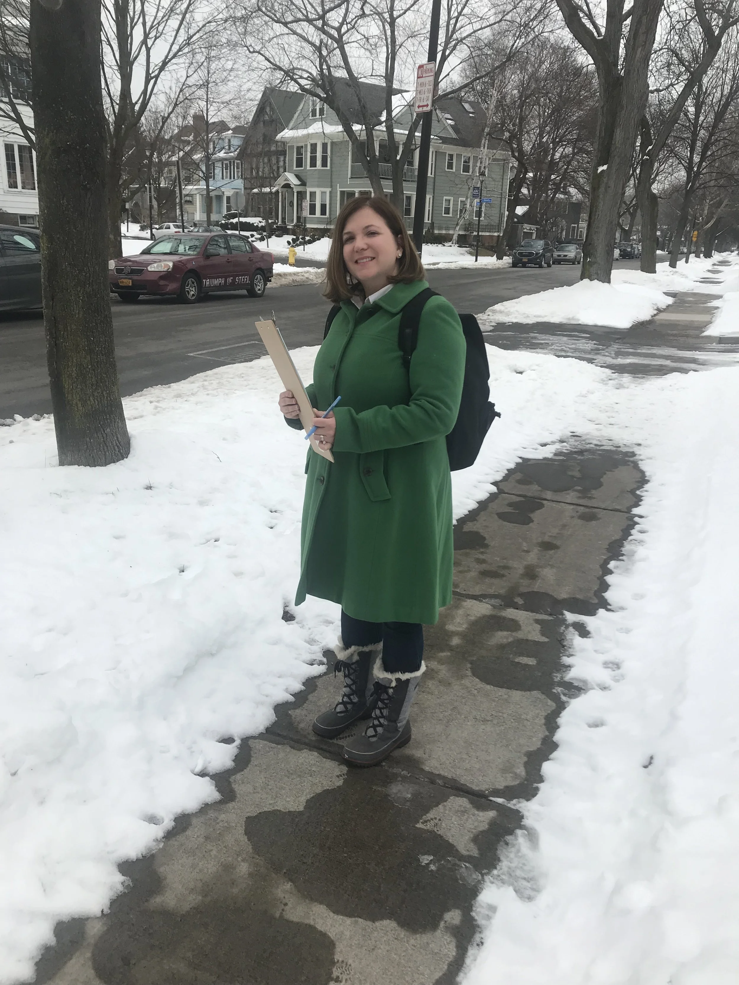 Linda collecting petition signatures (March 2, 2019)