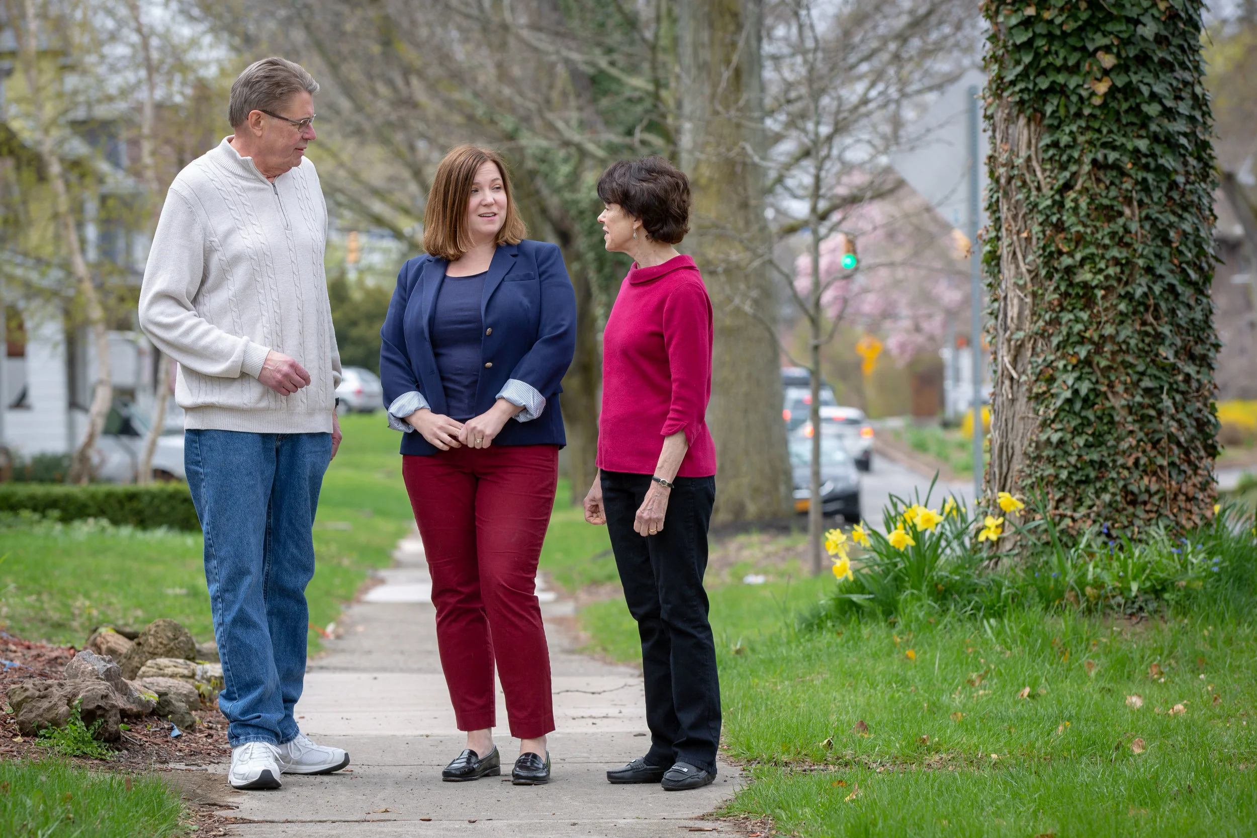 Linda talking to voters of the 23rd LD