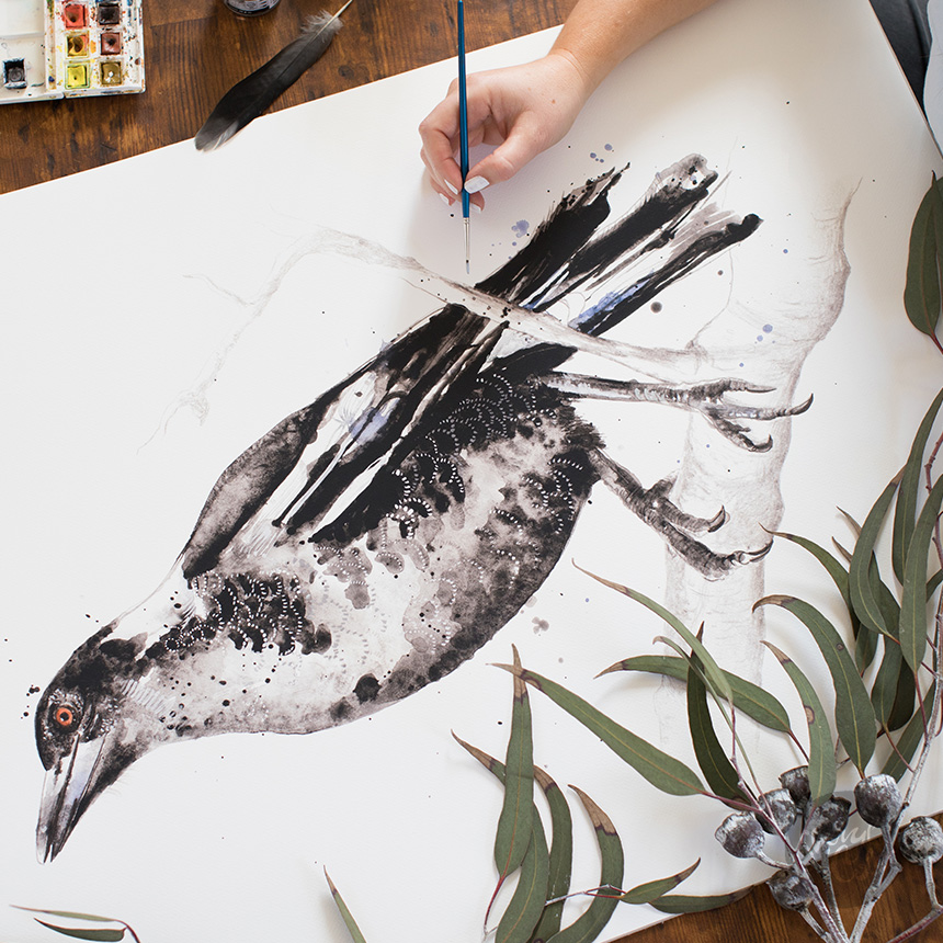 australian bird illustration, native australian birds, bird art prints, wildlife illustration, watercolour bird painting, nature wall art, australian wildlife art, botanical illustration, illustrated birds, giclée art prints, australian artist