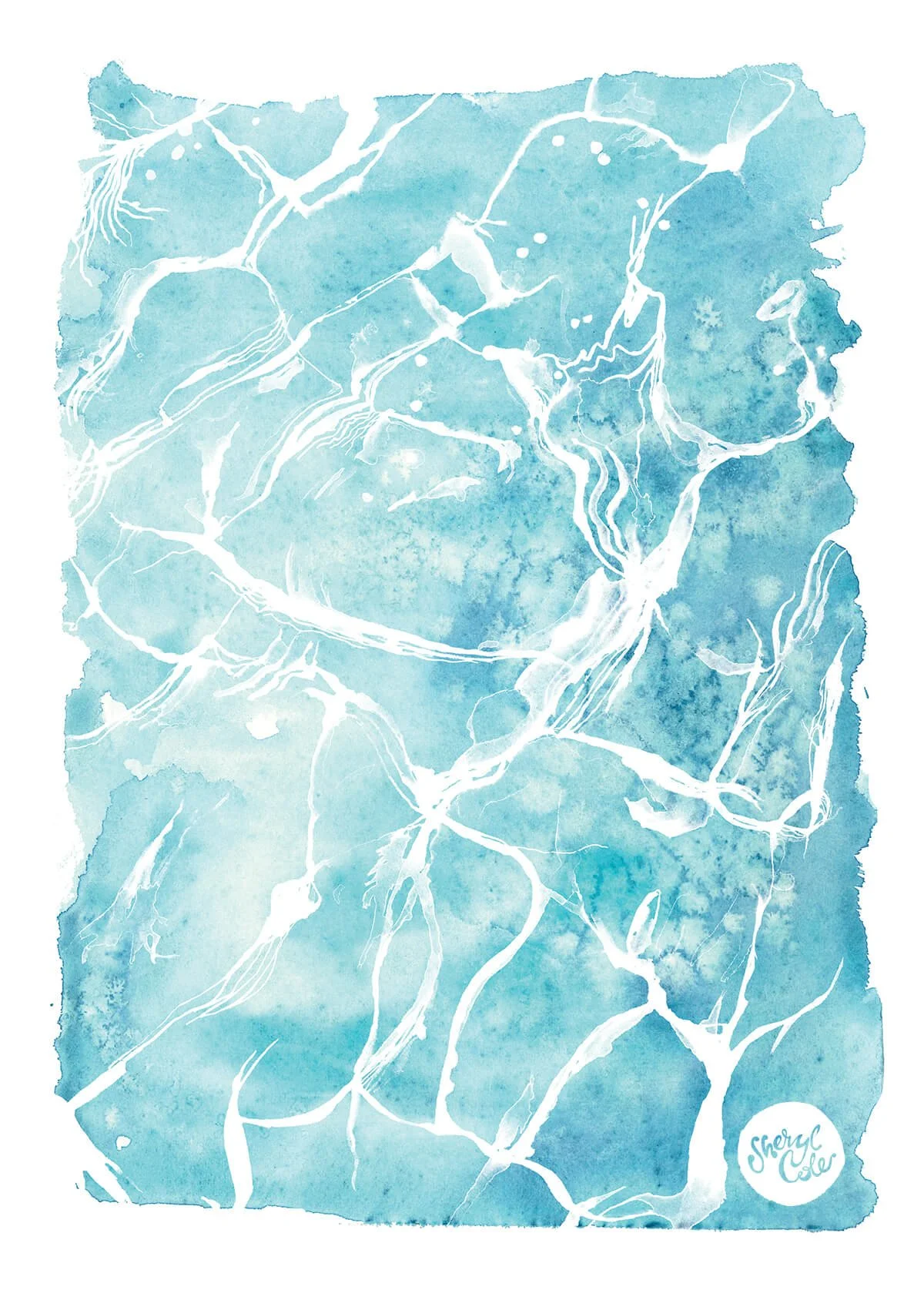 Watercolour illustration for Yacht Club Yoga Blue Mind Wellness Day by Melbourne artist Sheryl Cole