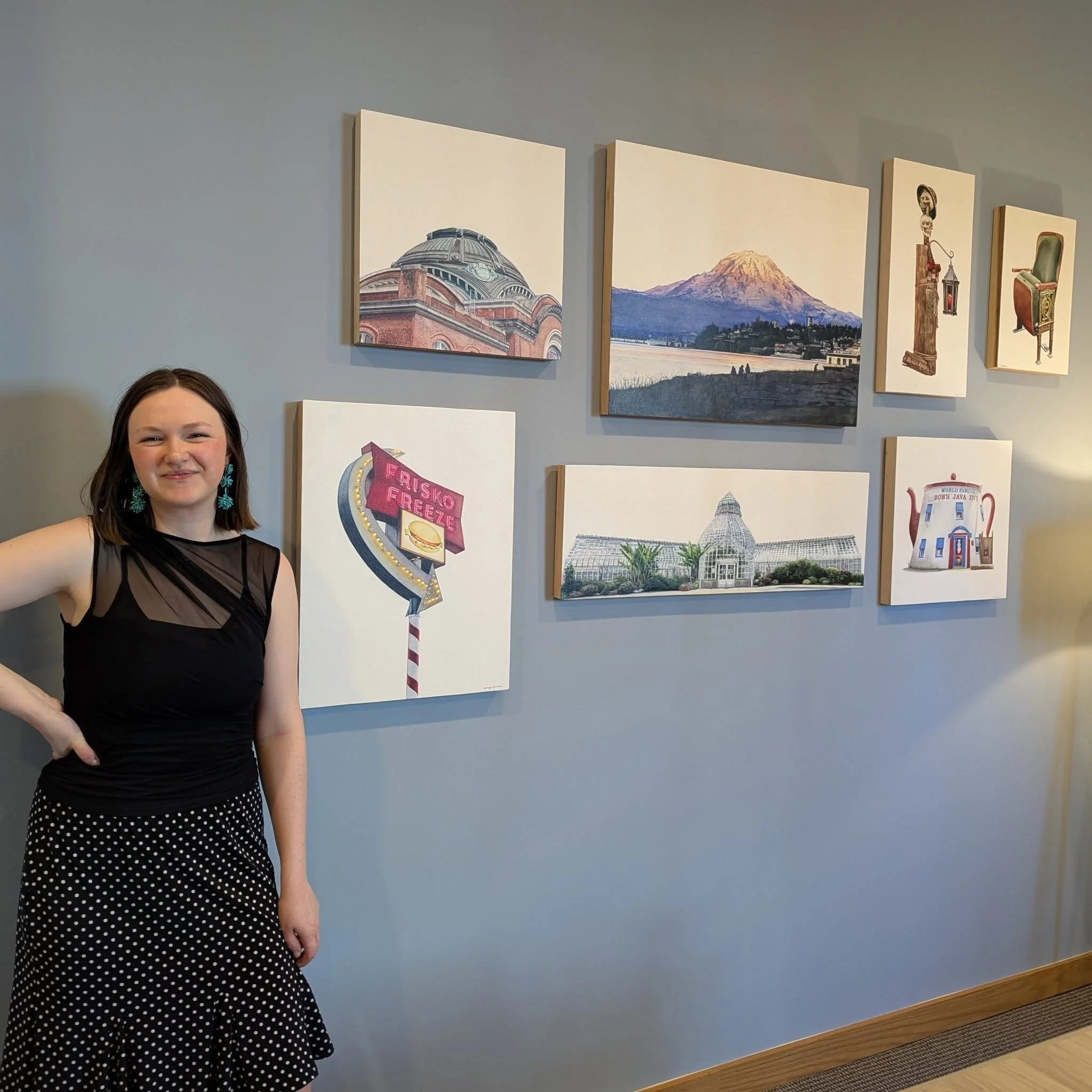 The art project for our conference room wall is finished! Every watercolor piece was created entirely by @superaimes  over the last year. Each one is special and amazing. What is your favorite?
While the originals are hanging in our Tacoma, WA offic