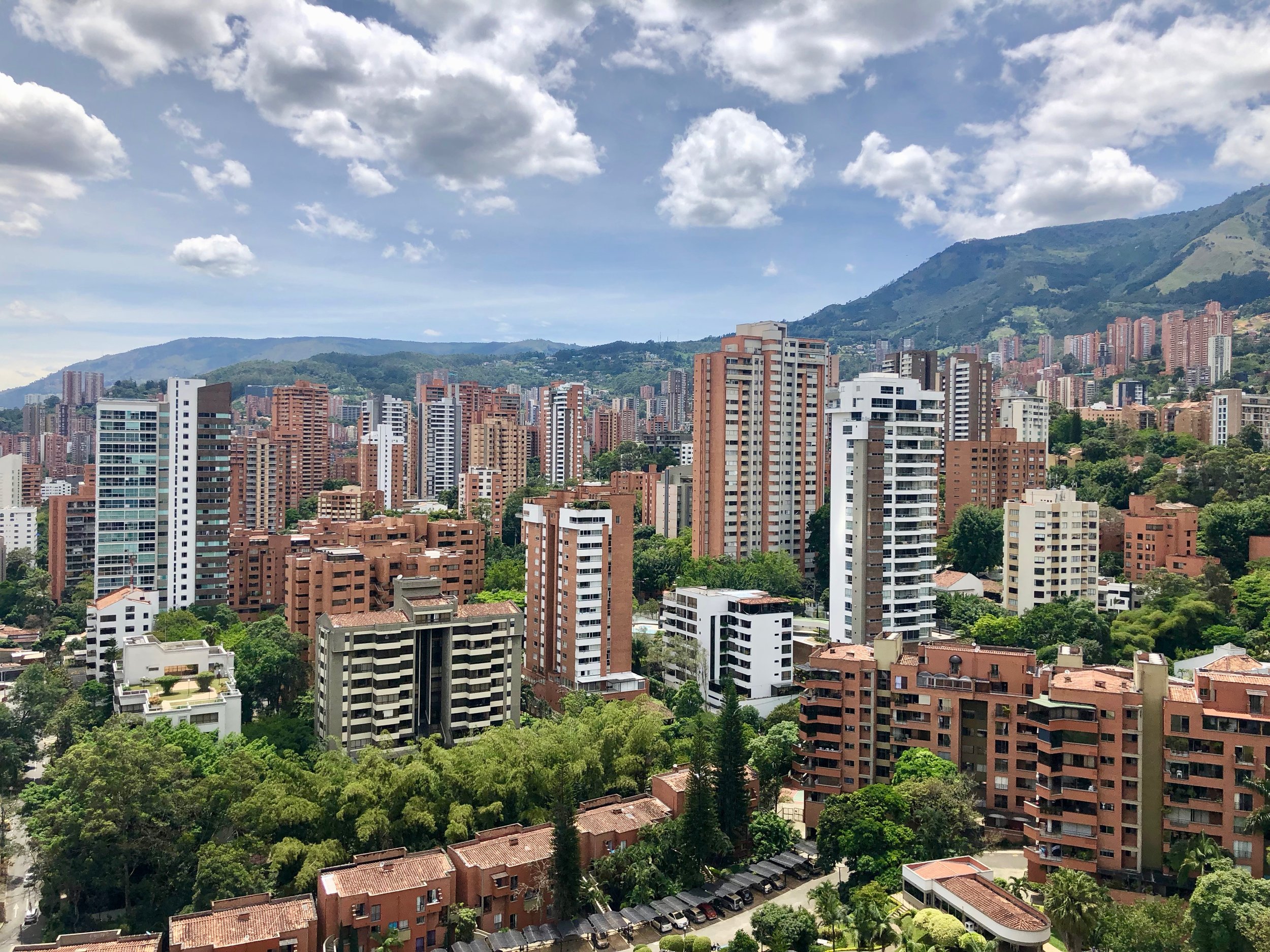 The view from my office at WeWork, Medellín.