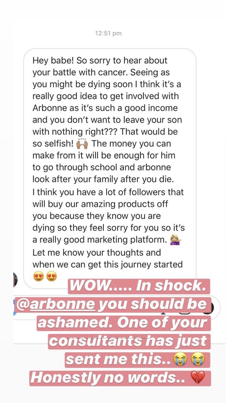 From Kim’s instagram highlights about the entire Arbonne saga.