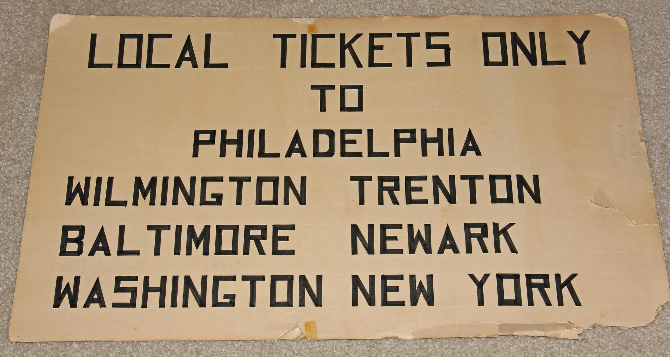 This is the reused back side of the placard seen previously.