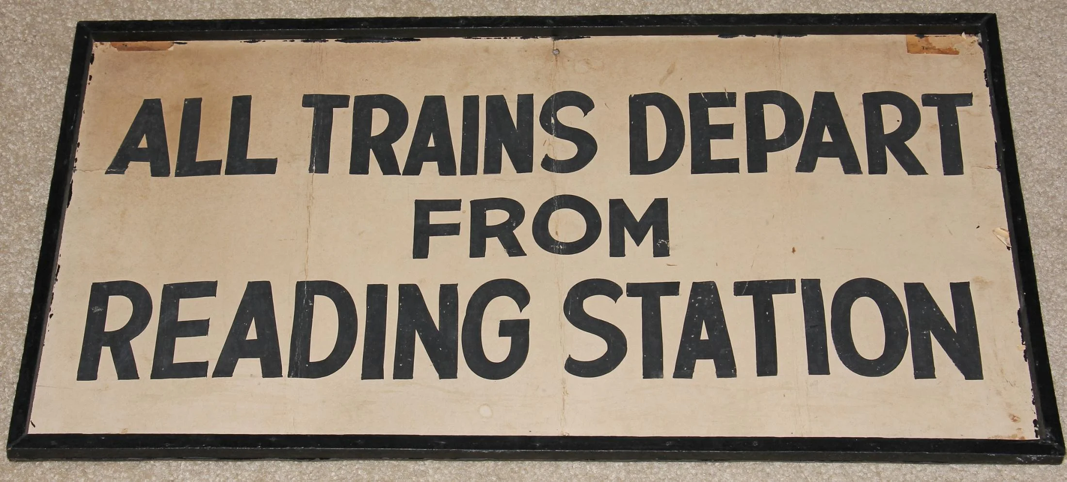 This sign was used, at Cape May, to direct passengers from the closed Pennsylvania Railroad Station to the Reading Station.