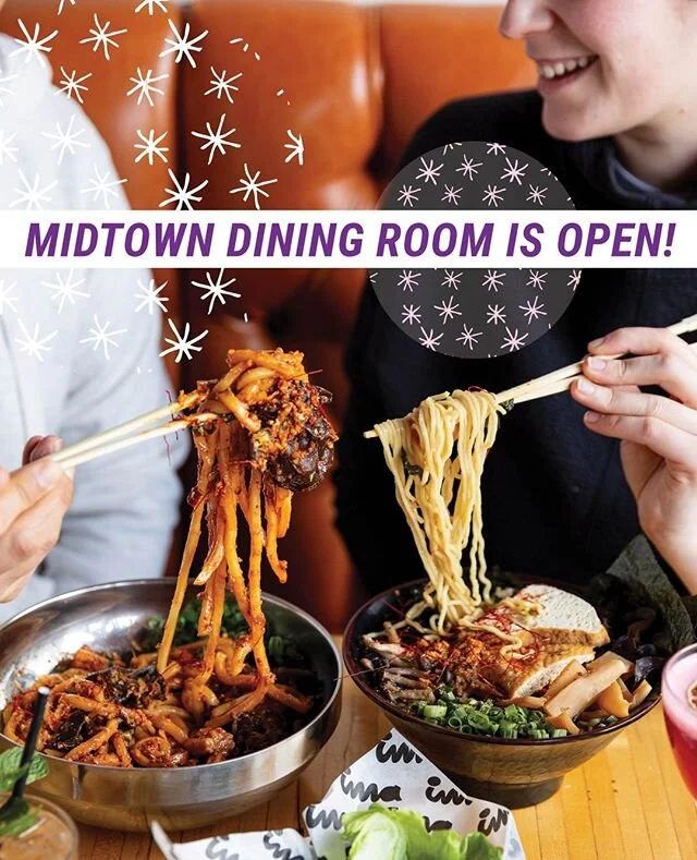 ✨ We've missed you! Our Midtown location will be open at noon for dine-in service.⁠
⁠
👉🏽 While in the restaurant, please respect social distancing. ⁠
Masks are required but may be removed when seated at your table. We kindly ask that while you are 