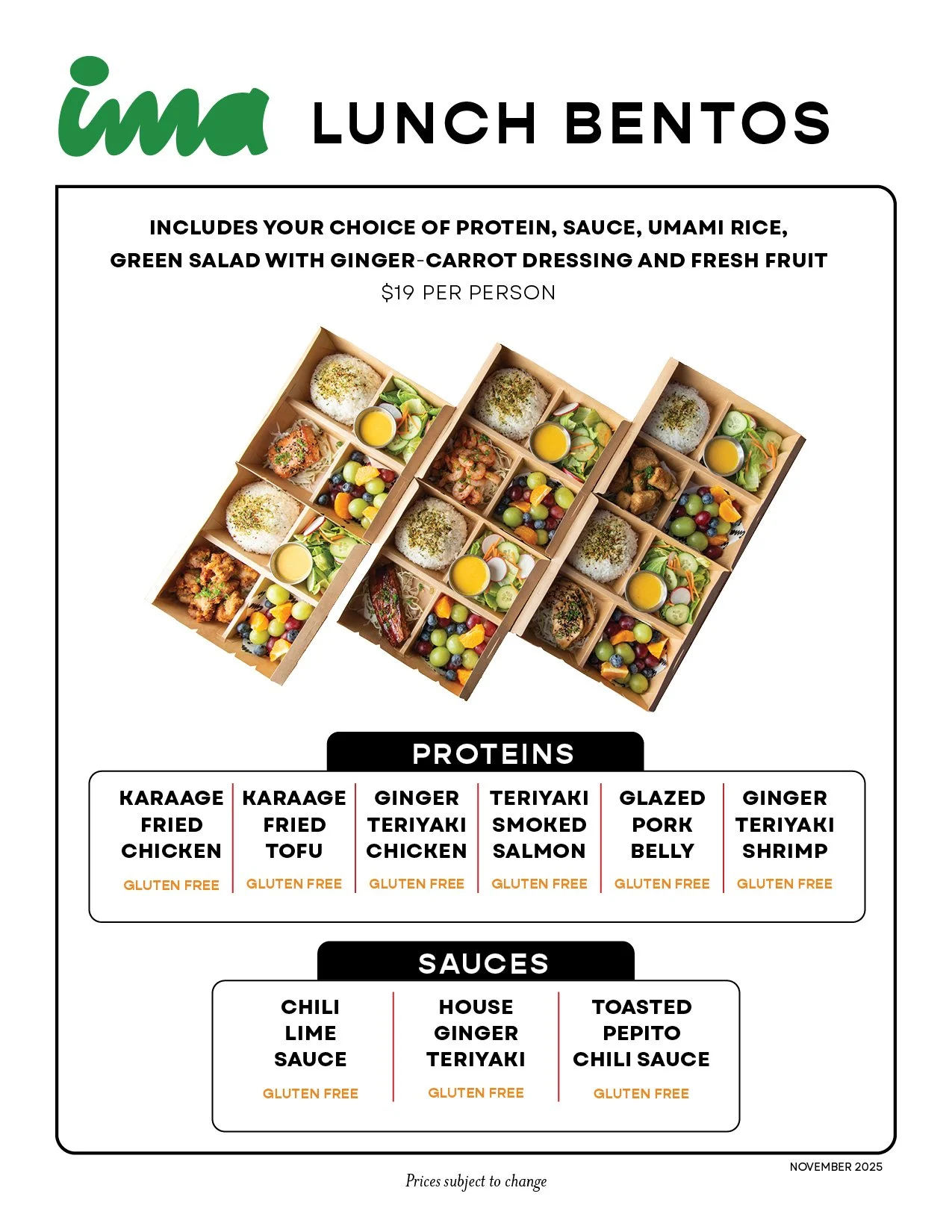 November 2025 Menu