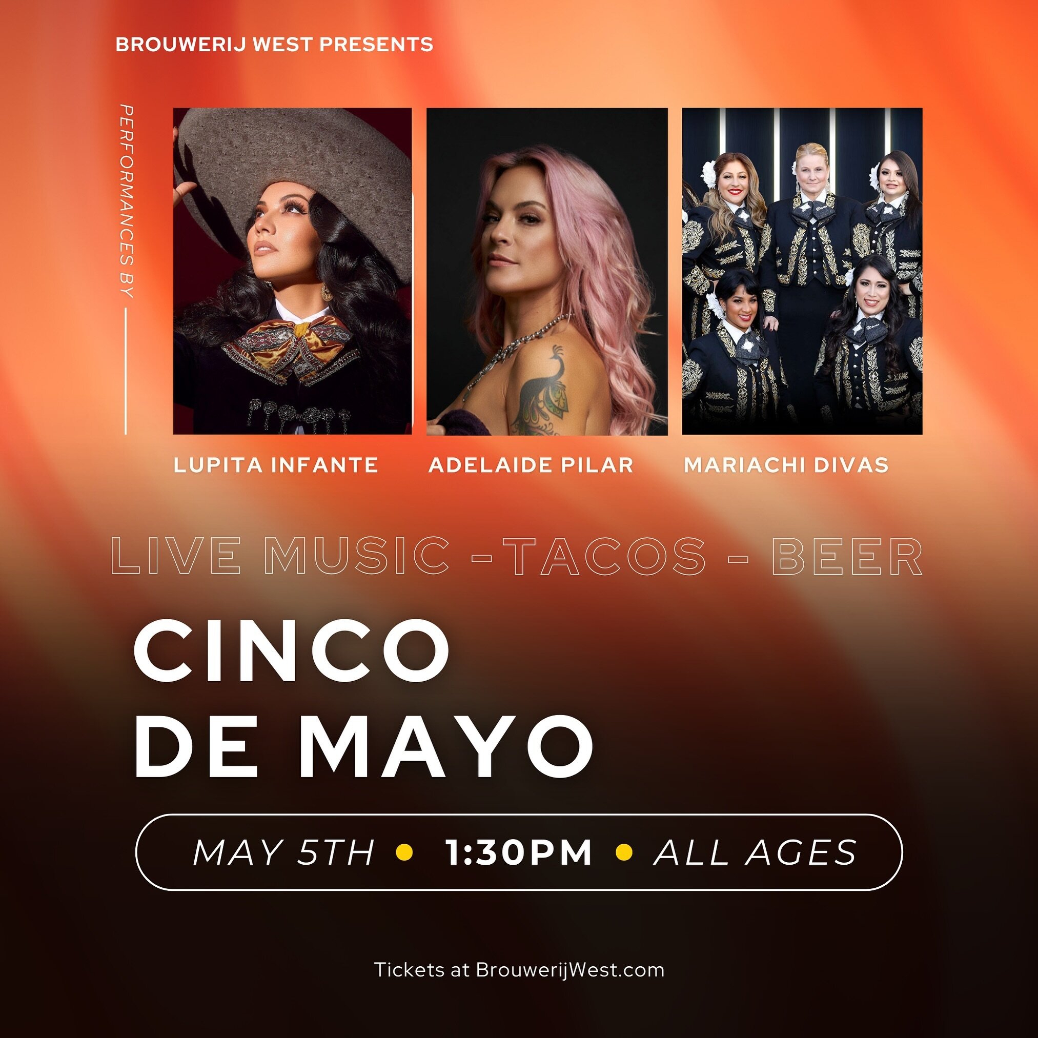 Save the date, and snag your tickets to our CINCO DE MAYO fiesta 🪇 Click the link in bio 🎟️ On Sunday, May 5th at 1:30pm, we&rsquo;ll have LIVE PERFORMANCES by Grammy Award Nominated @lupitainfantexo, @adelaidepilarmusic and fan fav, @mariachidivas