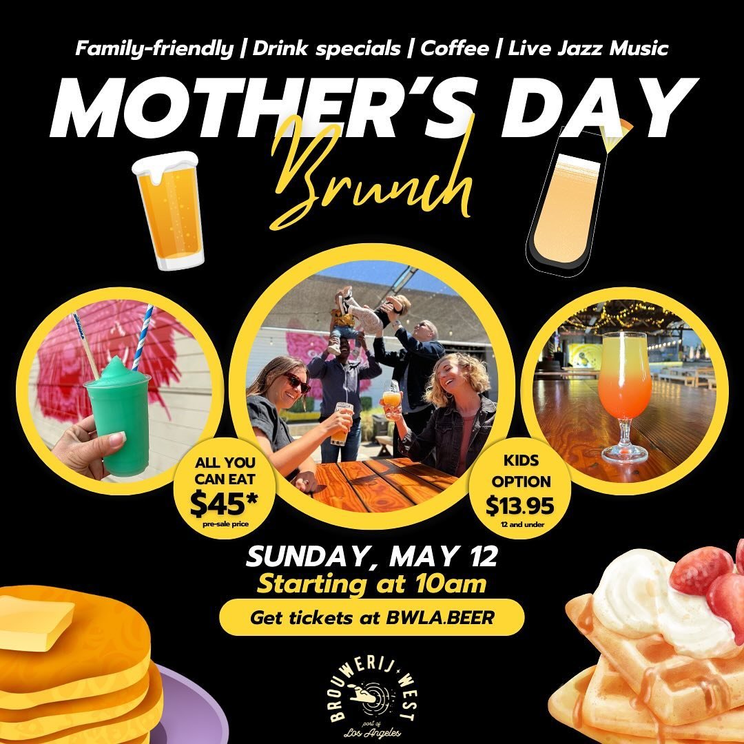 💐 We&rsquo;re giving MOMS everything they want this Mother&rsquo;s Day! We&rsquo;ll have a delicious, all-you-can-eat brunch from our friends, @millerbutler_sp (swipe for the full menu), live music in the courtyard, drink specials and more! 🍹 We&rs
