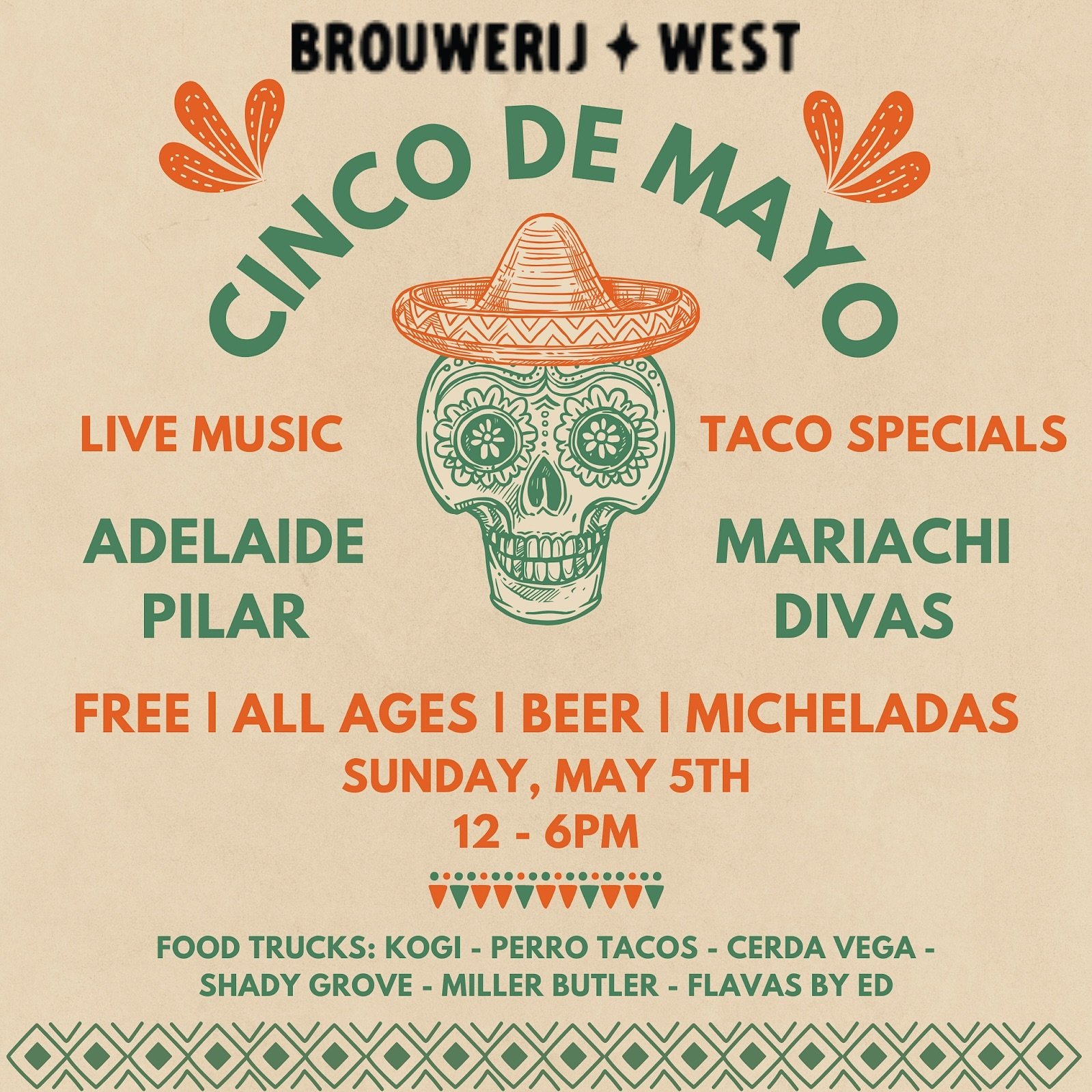 🪅UPDATED DETAILS: We are going all out for Cinco de Mayo this Sunday! Our doors will open at 12pm, and we will have free, live music ALL DAY from @adelaidepilarmusic and @mariachidivas 🎶 We didn&rsquo;t stop there! 

🌮 Experience the best tacos &a