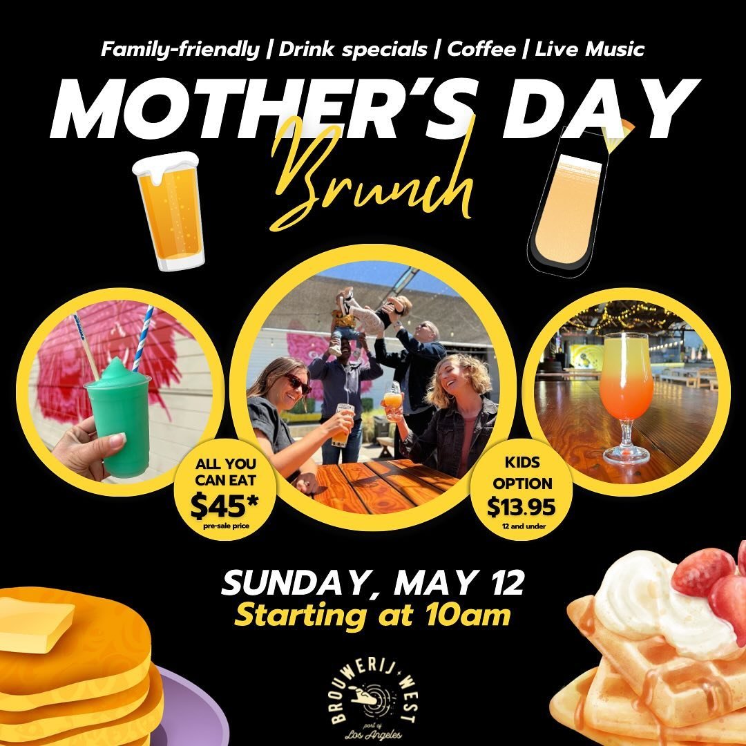 💐 Mother&rsquo;s Day is TOMORROW - Bring the family and spend the day eating pancakes, enjoying FREE, live music, and treat mom to a @thingsseltzer Sunrise Mimosa ☀️ 🍹 

🥞 Support @millerbutler_sp and enjoy their delicious all-you-can-eat BRUNCH B