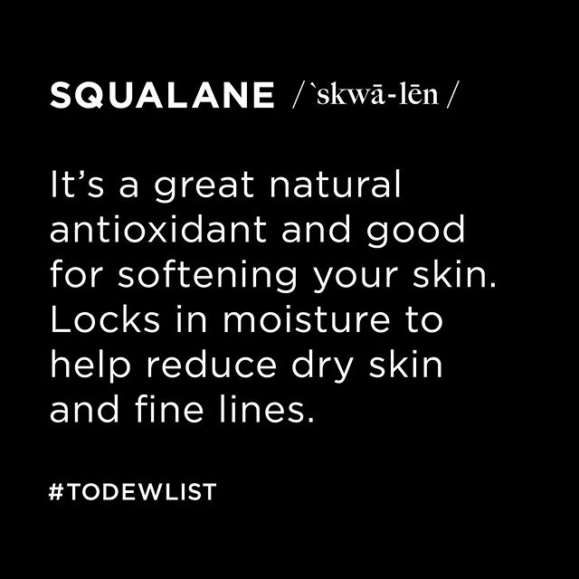 An ingredient that typically comes from olives. 😋 Squalane is a good to use if you have oily skin. But don&rsquo;t get it confused with squalene, which is actually better for dry or mature skin types, as it&rsquo;s a little bit heavier. ⚡️ Make sure