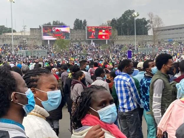 Crowds express support for Ethiopia army in conflict