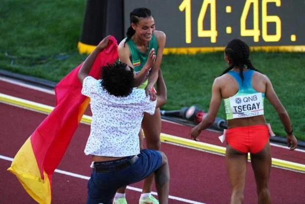 Flag row mars Ethiopia women's 5,000m race win 