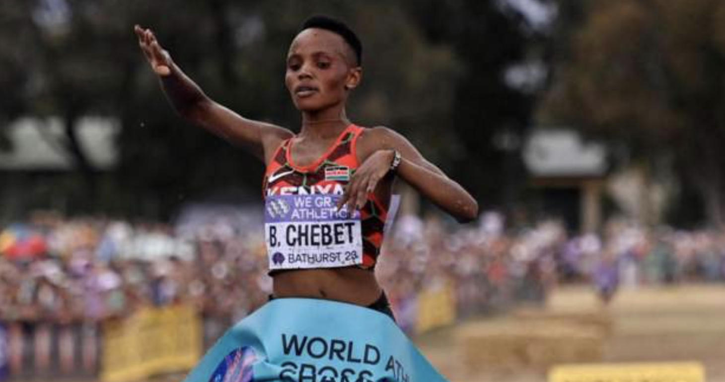 Kenyan Chebet wins title as rival collapses near finish