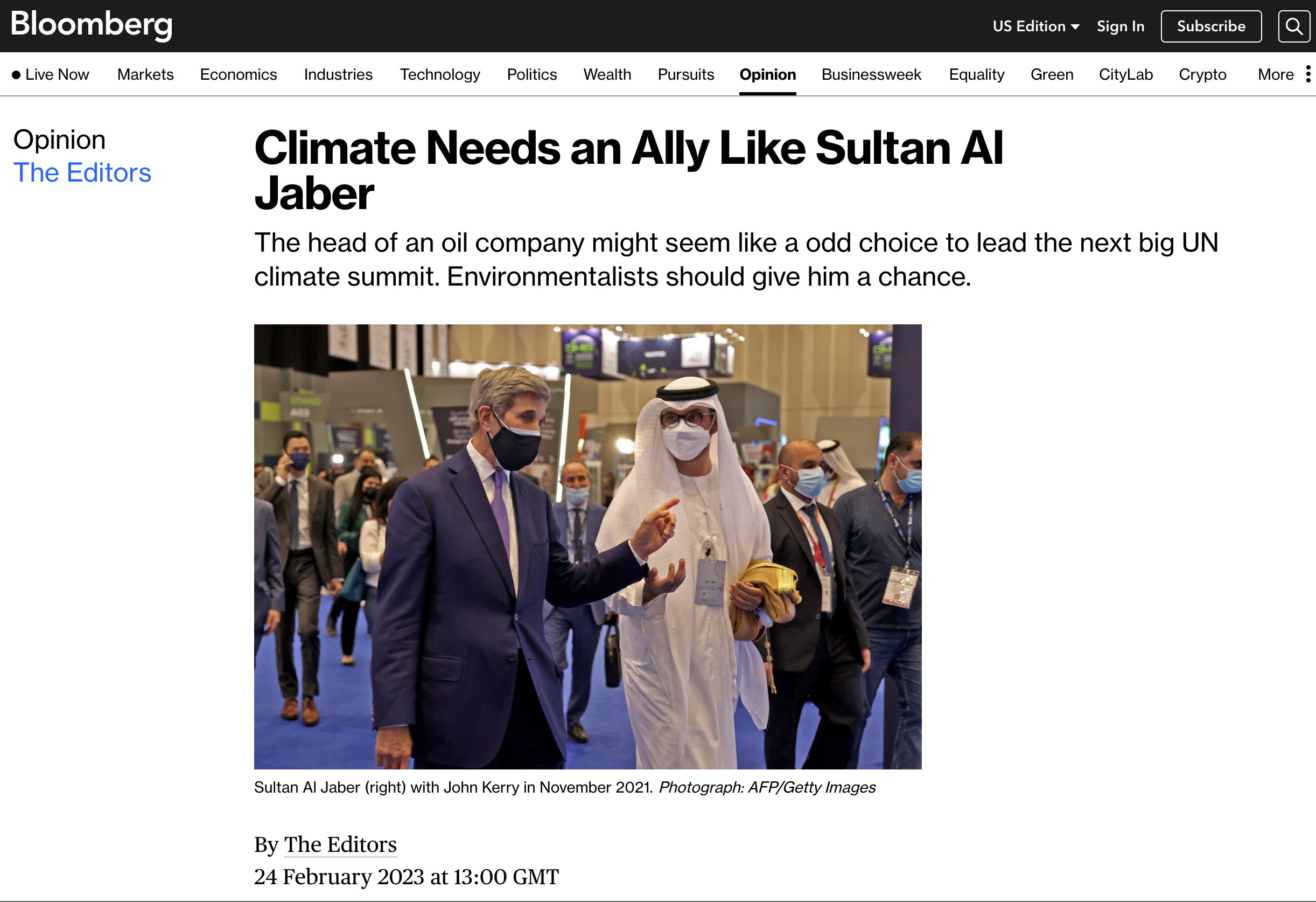 Calls To Support UAE Leader In Fight Against Climate Change 