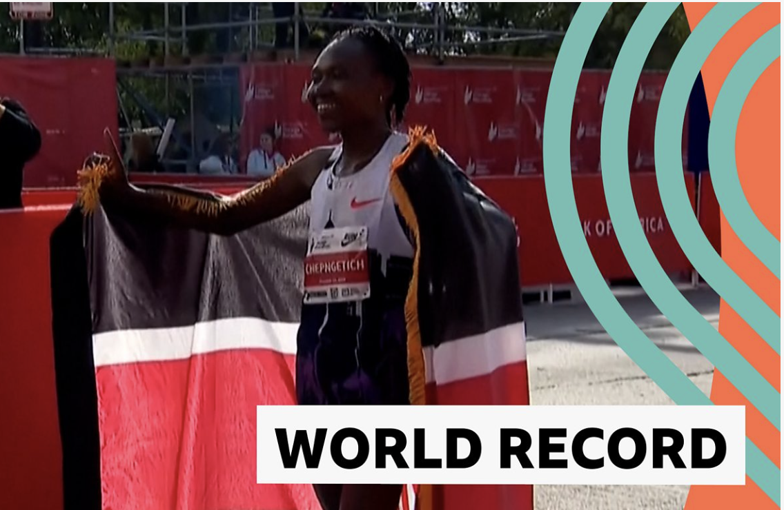 Kenya's Chepngetich breaks marathon world record