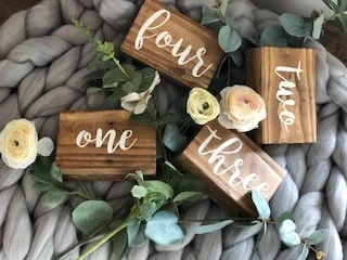 Rustic Wooden Table Numbers