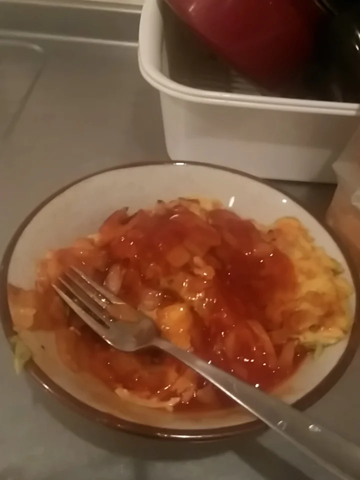 Eggs Foo Young, a Chinese Indonesian dish.