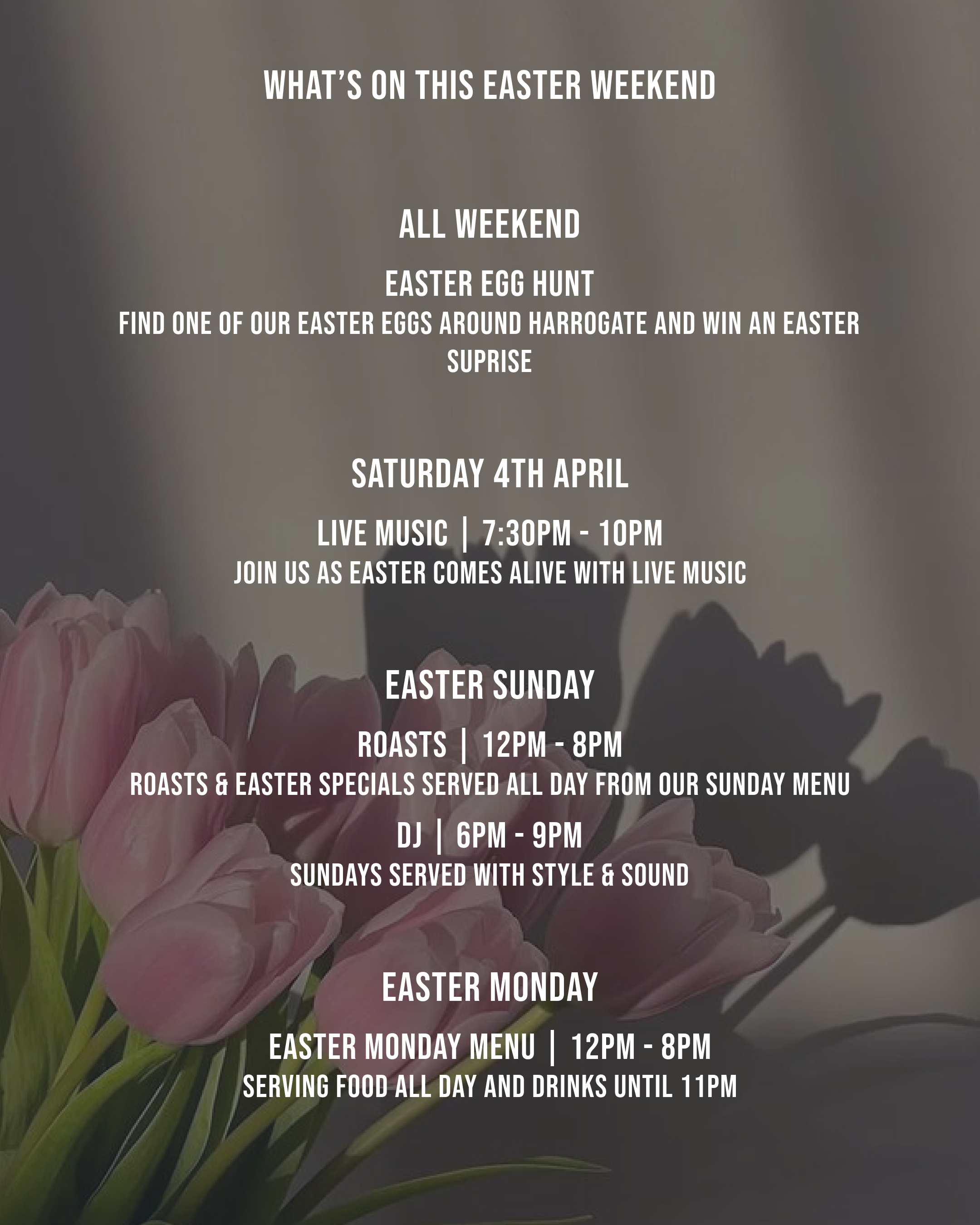 Easter Weekend at Three's A Crowd — Three's A Crowd