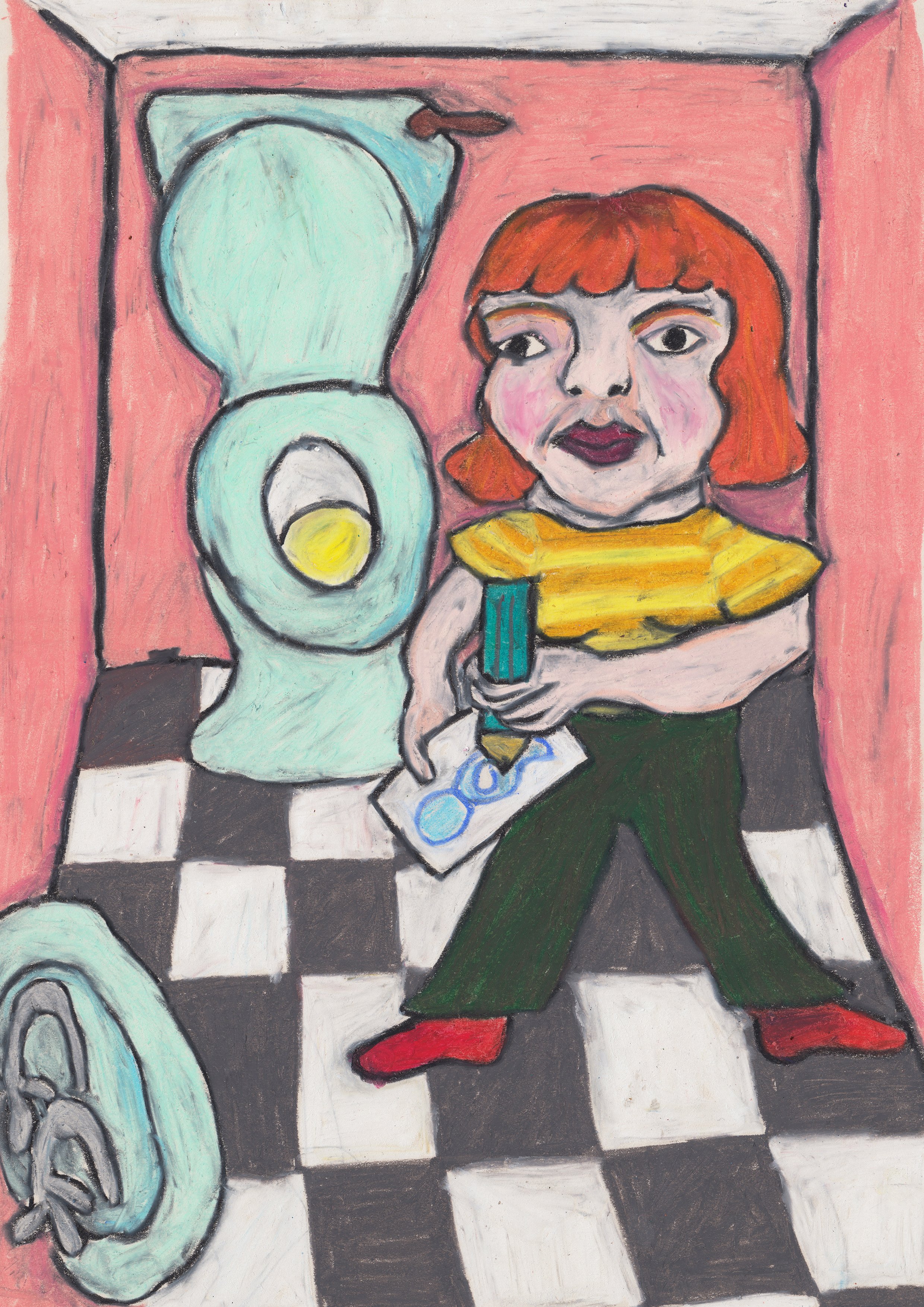 'Drawing In The Loo' Original Drawing